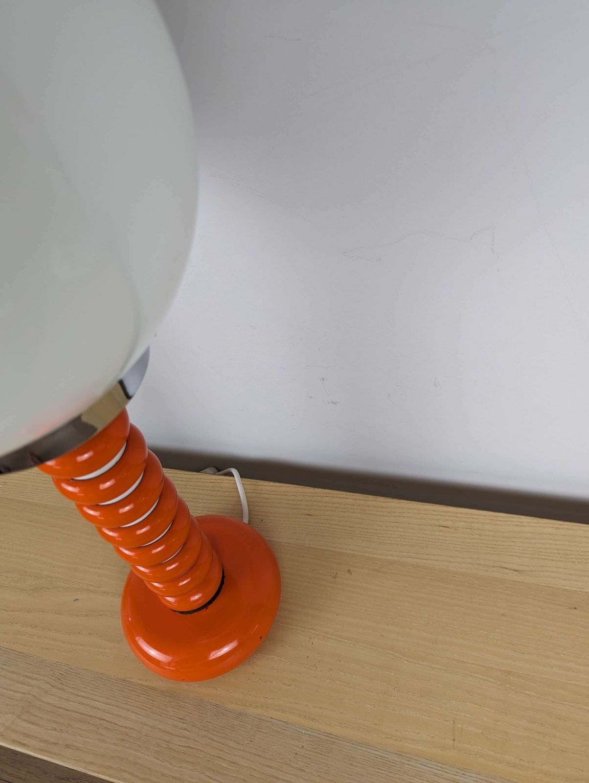 photo buy Fabulous Italian Mid Century Lamp With An Opaline Lamp Shade With An Enamel Base