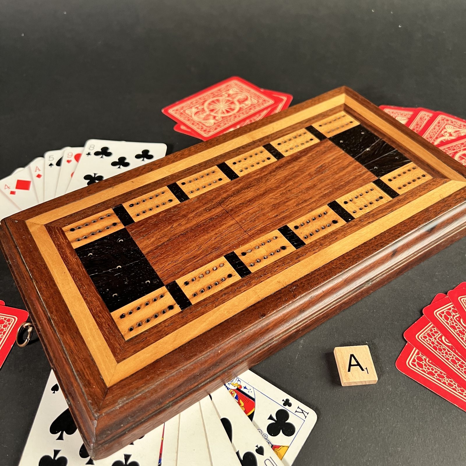 Fabulous Large Wooden Cribbage Board photo for sale