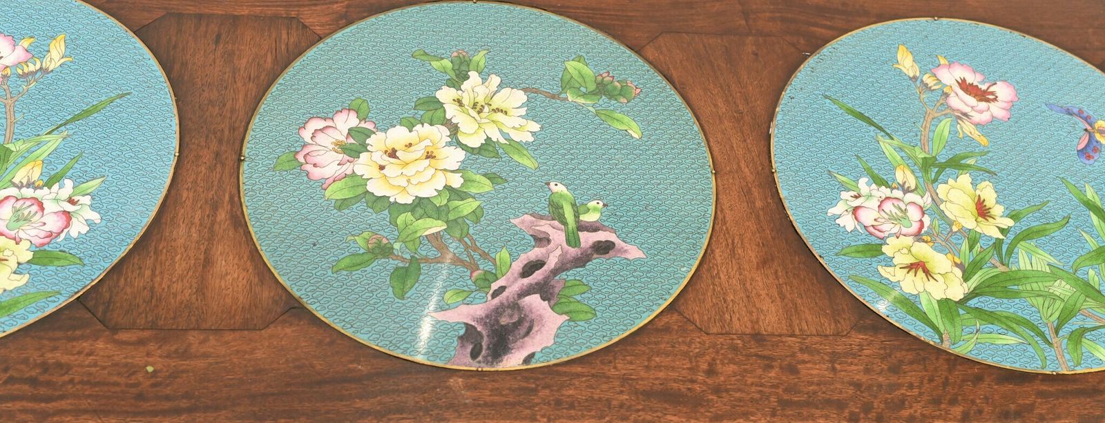 Chinese Console Table Hardwood Cloisonne Porcelain Plates photo Furniture
