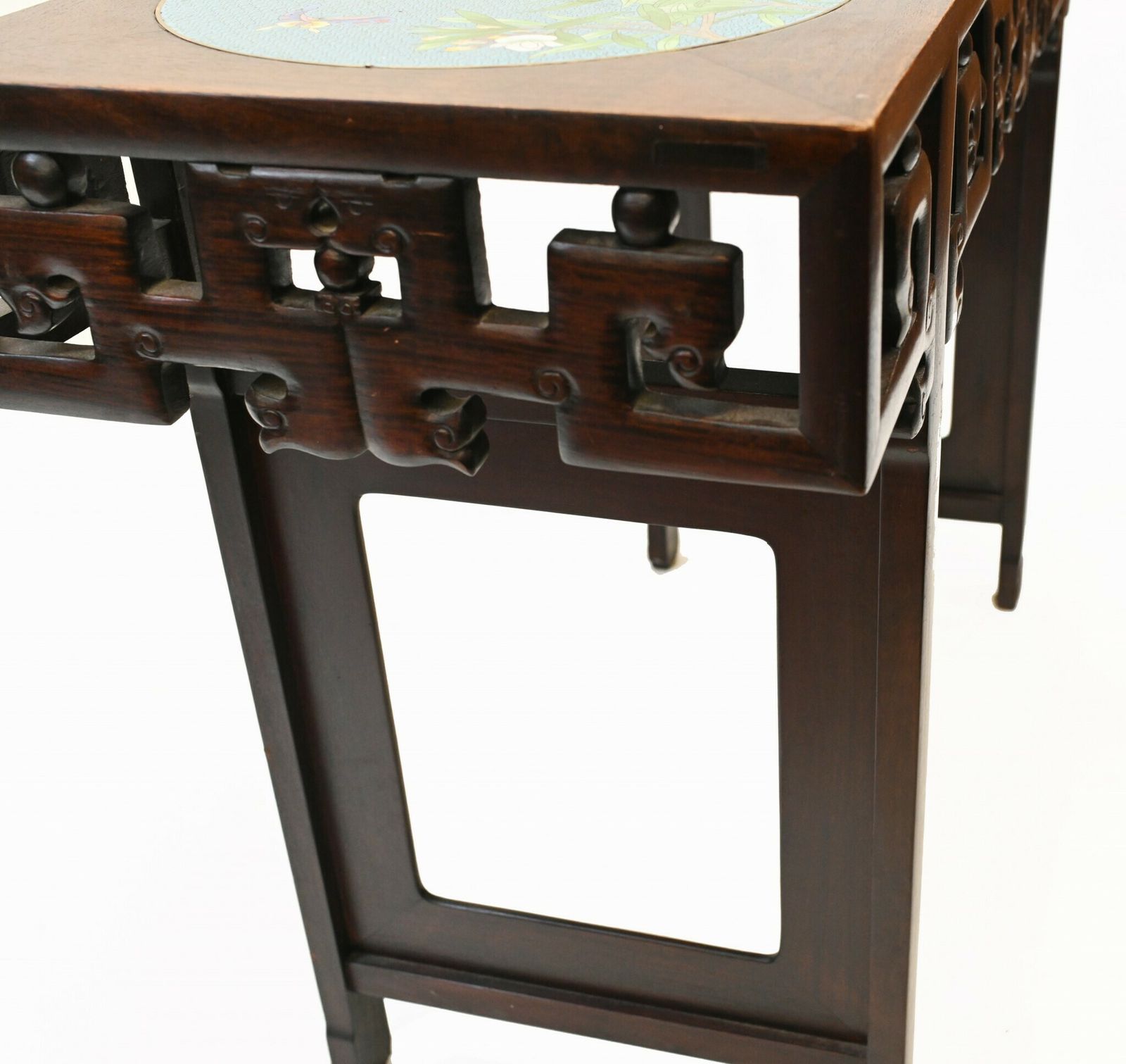 Furniture Chinese Console Table Hardwood Cloisonne Porcelain Plates photo