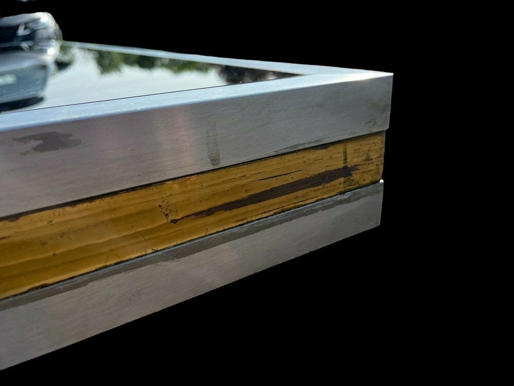 photo vinterior Italian Steel And Brass Console, 1970s