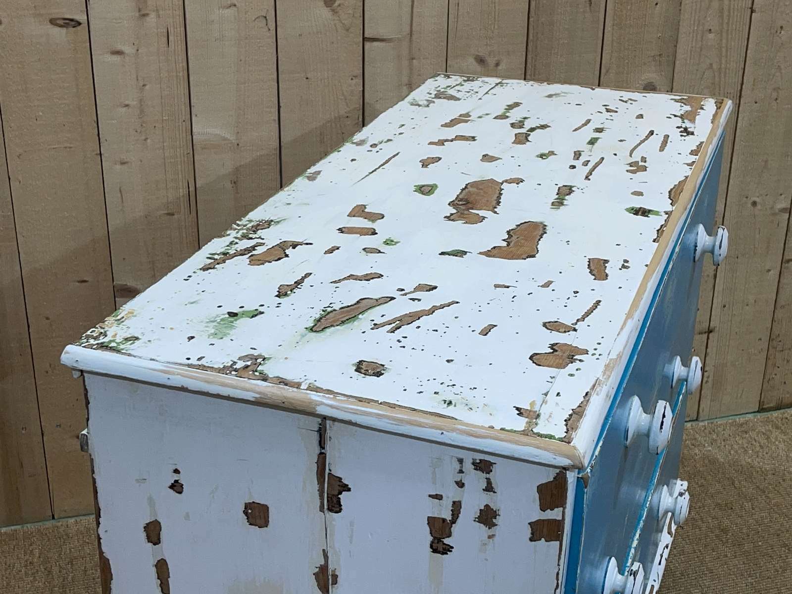 1160.0 Victorian 19th Century Chest Of Drawers In Painted Fir photo