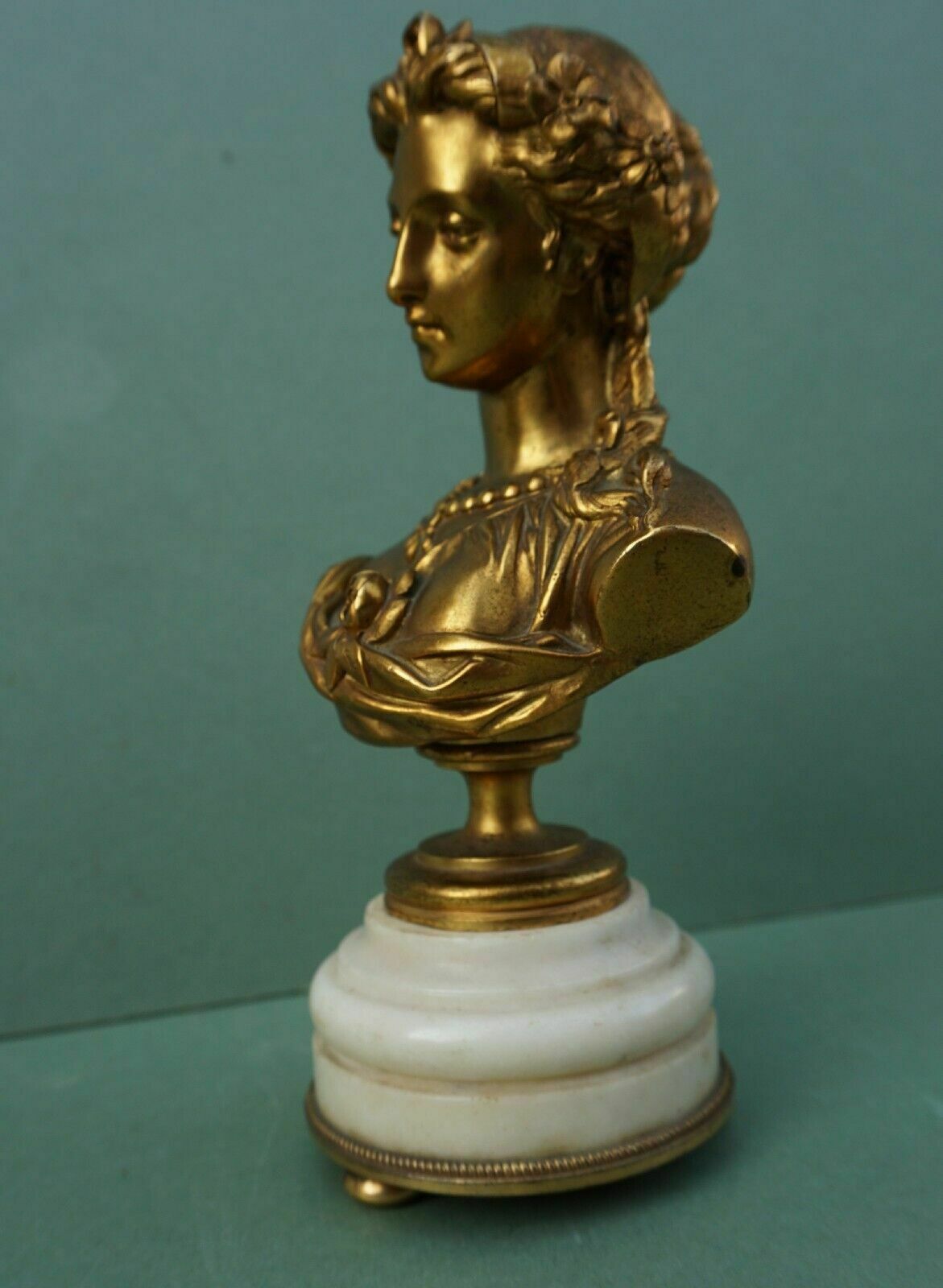 Antique French Gilt Bronze Bust Of A Lady Albert   Ernest Carrier Belleuse C19th photo Art