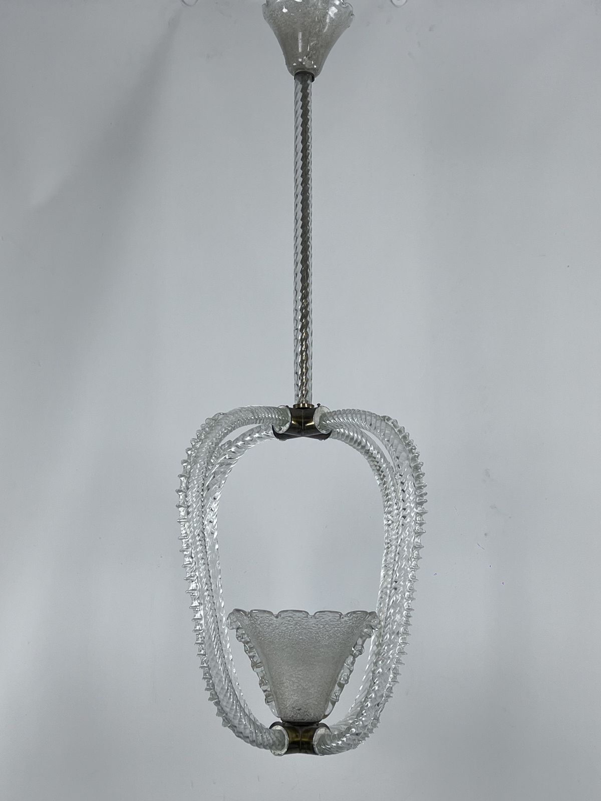 Ercole Barovier, Art Deco Murano Glass Pendant. Italy 1930s photo furniture