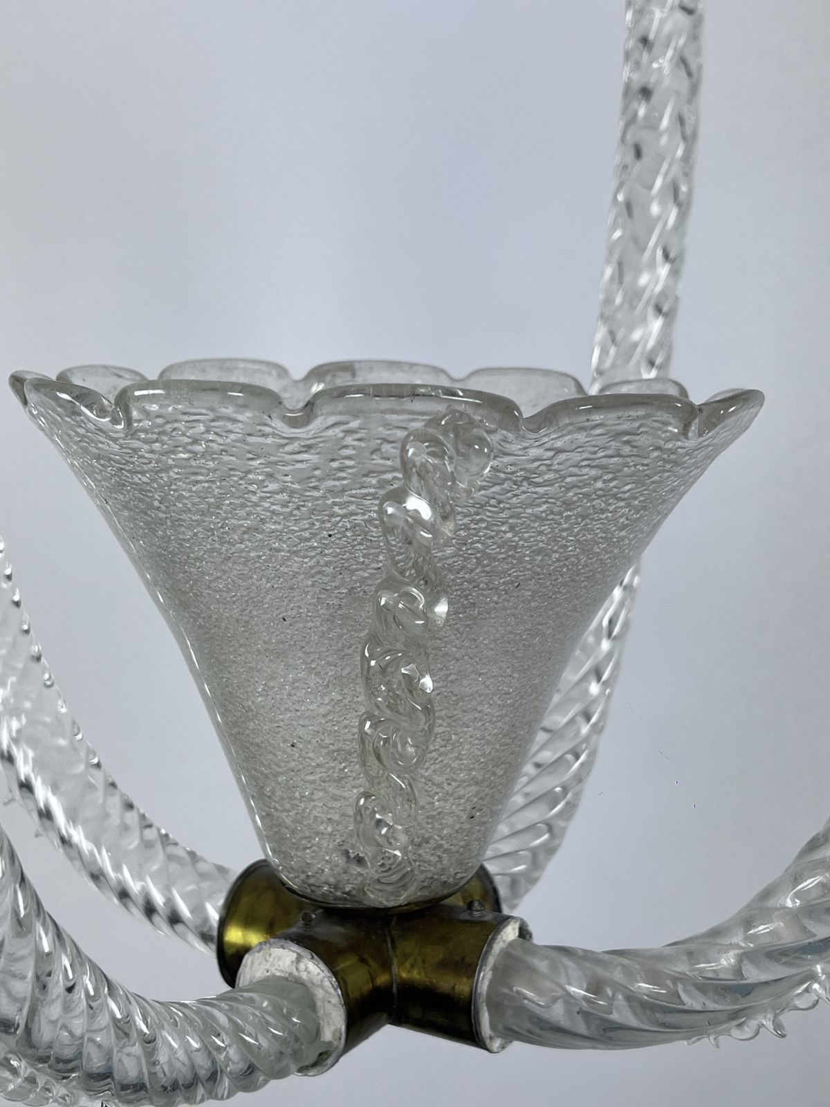 Ercole Barovier, Art Deco Murano Glass Pendant. Italy 1930s photo vintage