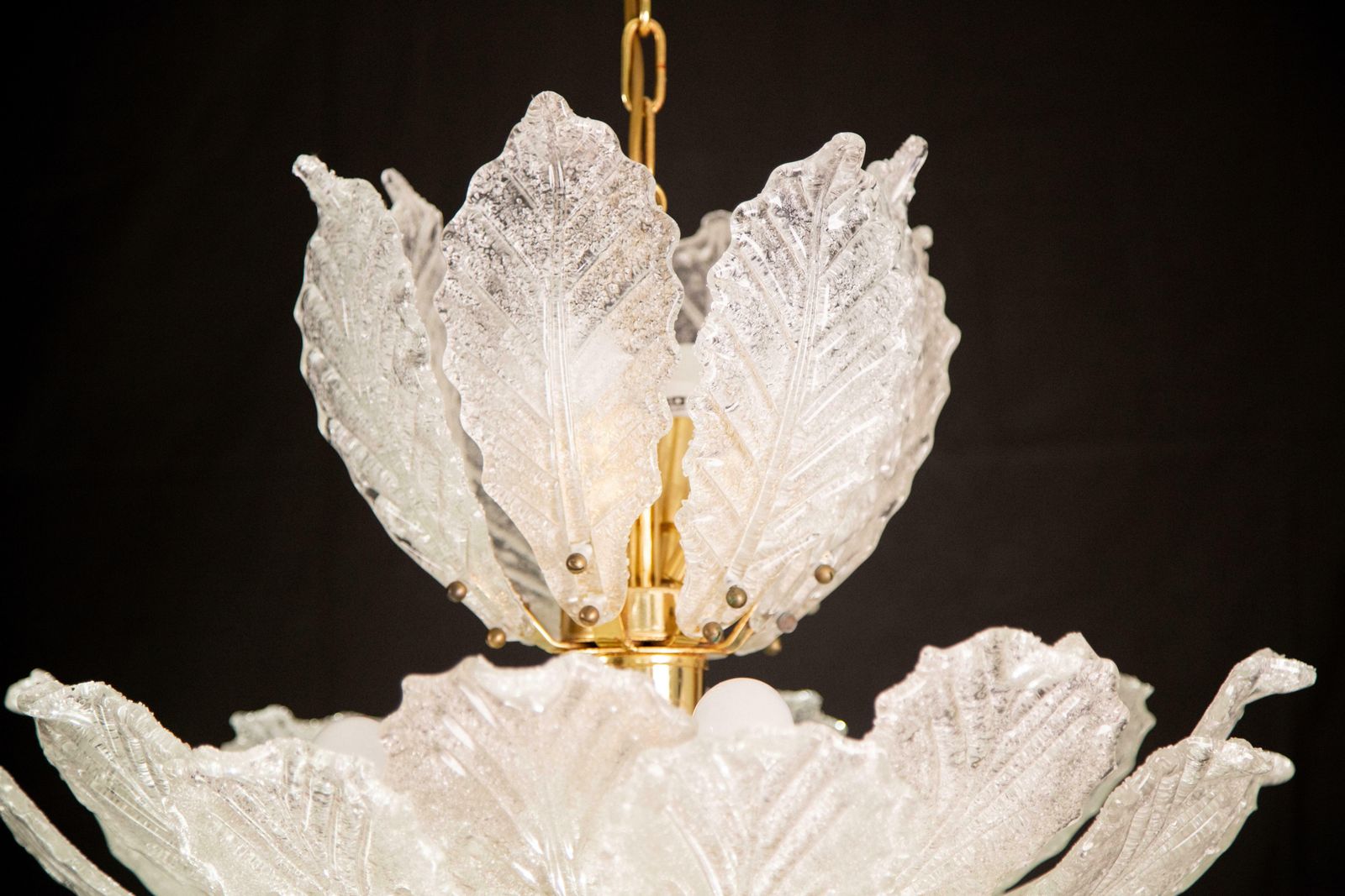 Lighting Large Midcentury Italian Murano Glass Chandelier, 1970s photo