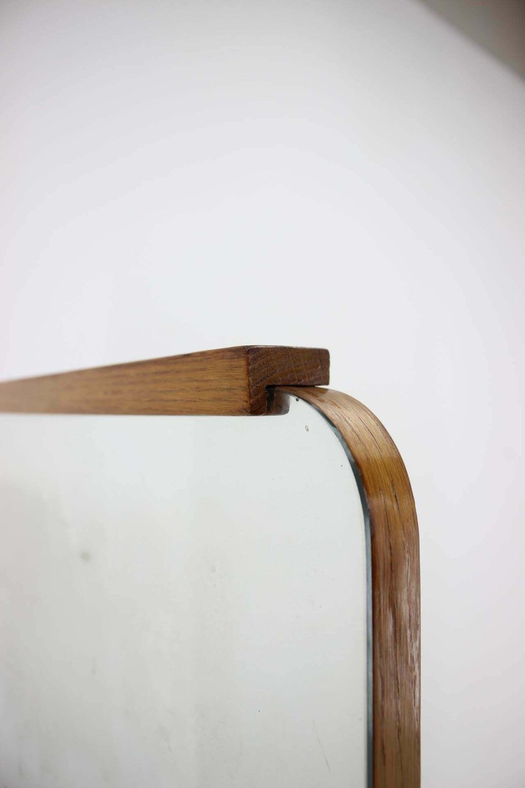 1188.0 1950s Oak Bauhaus Mirror Cabinet, Czechoslovakia photo