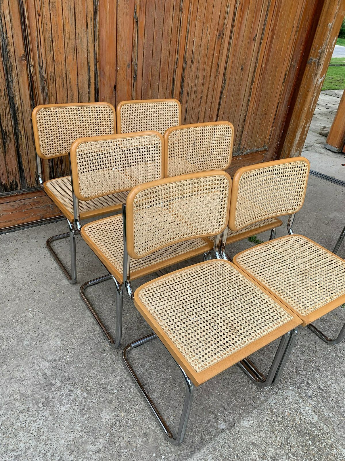 Mid Century Modern Italian Marcel Breuer B32 Cesca Chair, 70s Set Of 6 photo vintage
