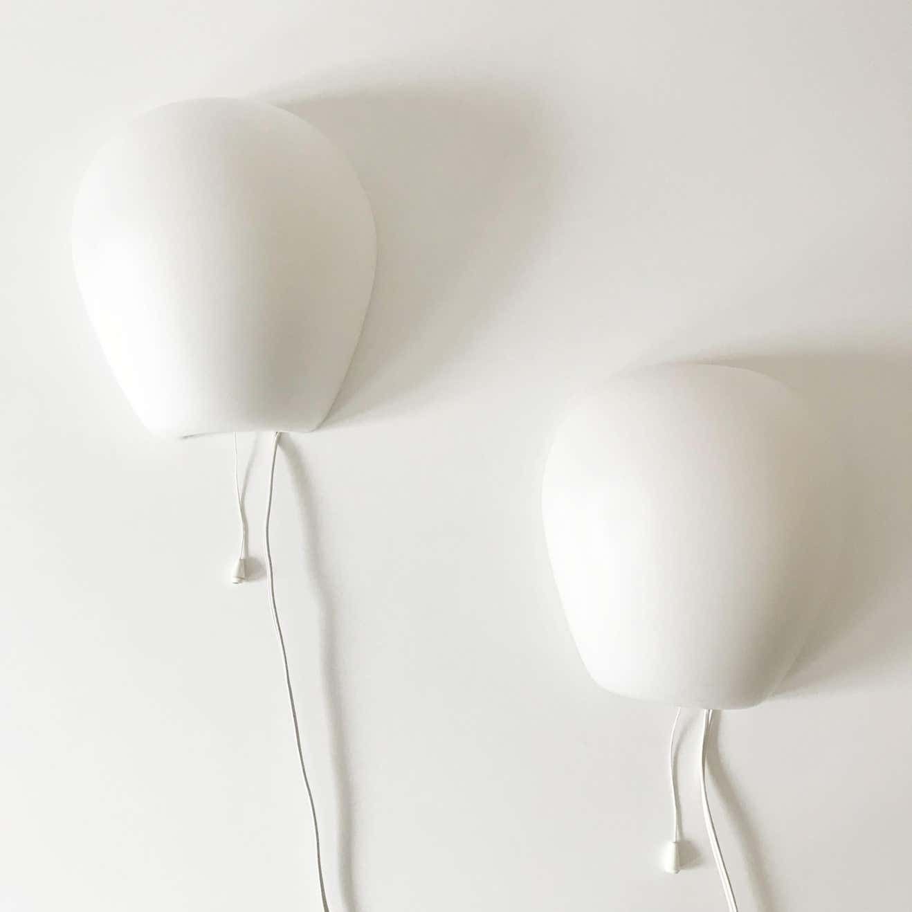 Set Of Two Midcentury Shell Wall Lamps Or Sconces By Wilhelm Wagenfeld, 1950s photo vintage