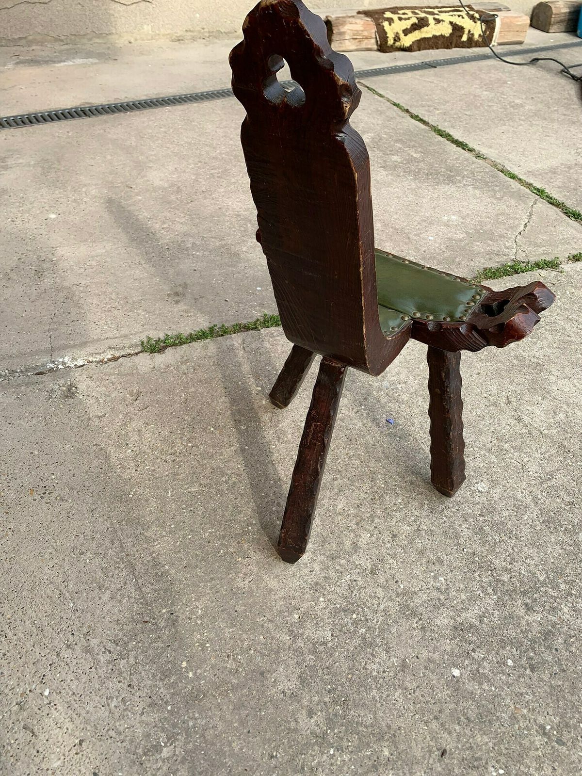 Spanish Brutalist Chair In Wood, 1960s photo vinterior