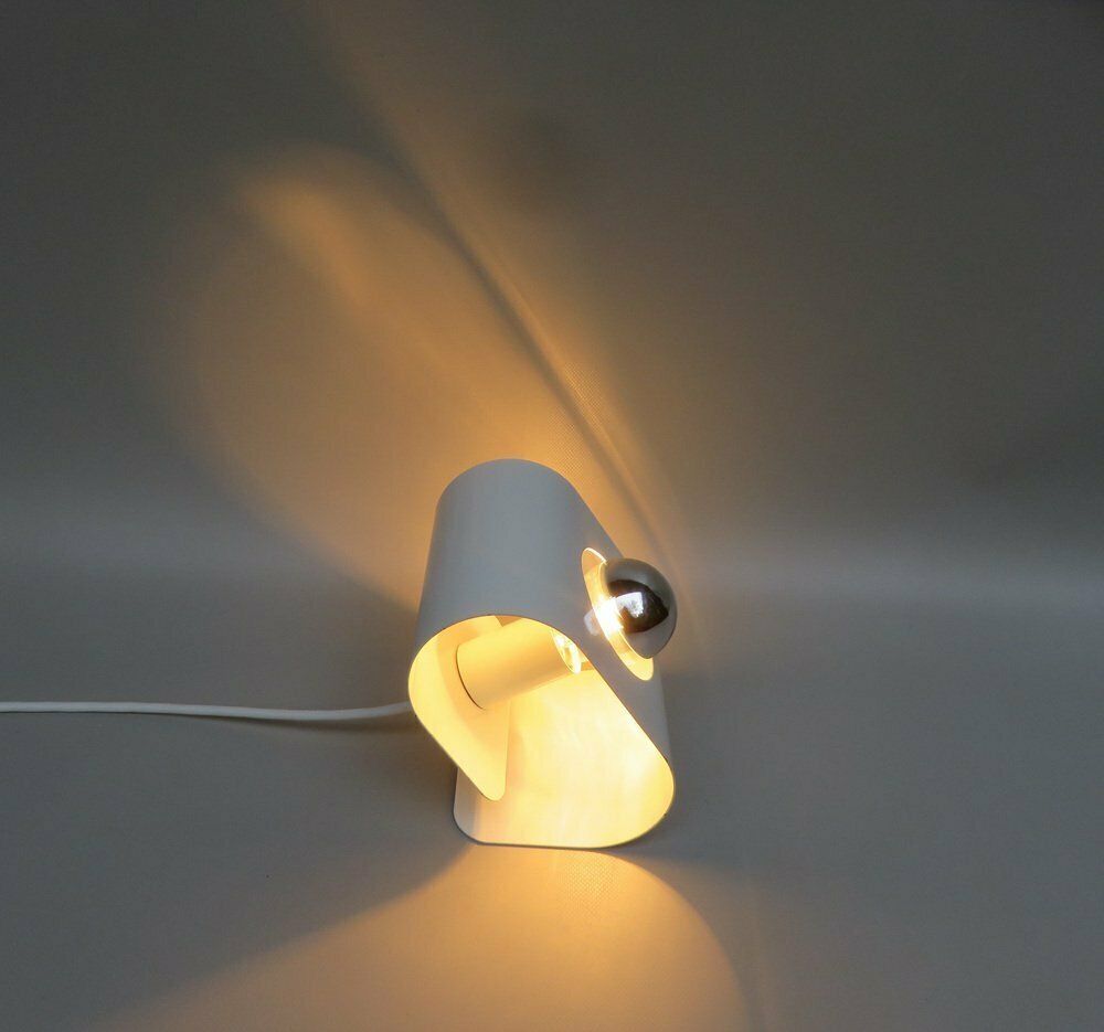 photo buy Small Space Age Table Lights In Metal White From Sölken Leuchten, 1970s, Set Of 2