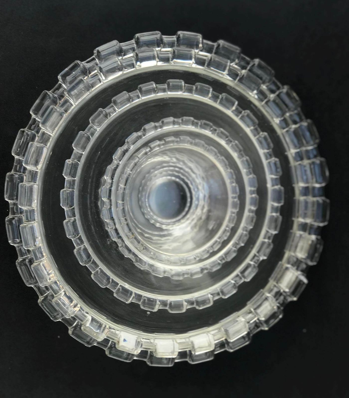 Set Of 5 Crystal Serving Dishes Or Bowls Displays By De Prestigious House Val Saint Lambert, Made In Belgium 1940s photo furniture