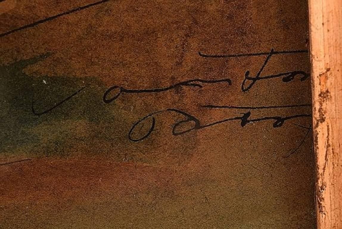 Mogens Vantore "Scenery From Paris", Crayon, Pencil And Watercolor On Paper photo vinterior