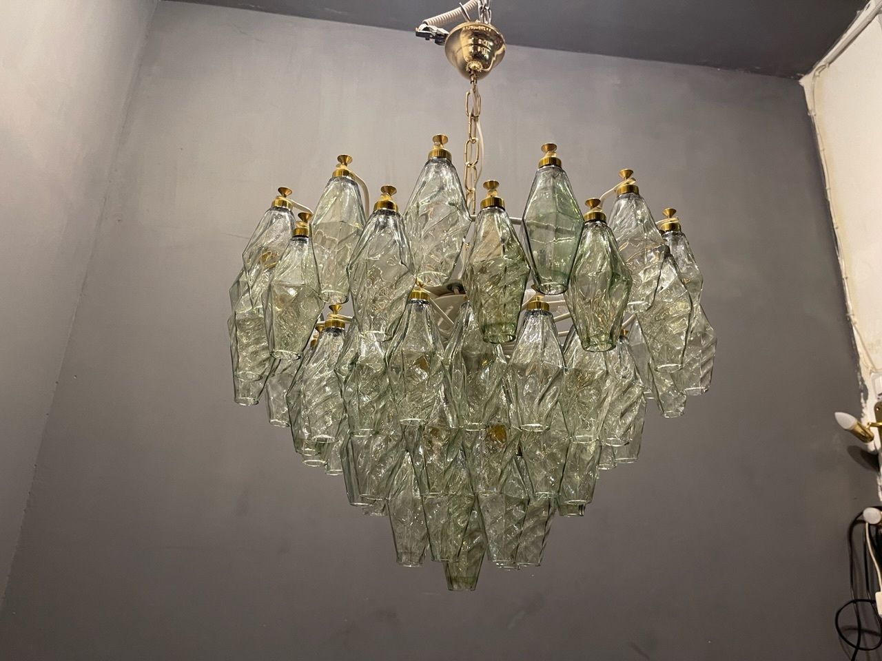 photo for sale Murano Glass Polygon Chandelier 1980’s