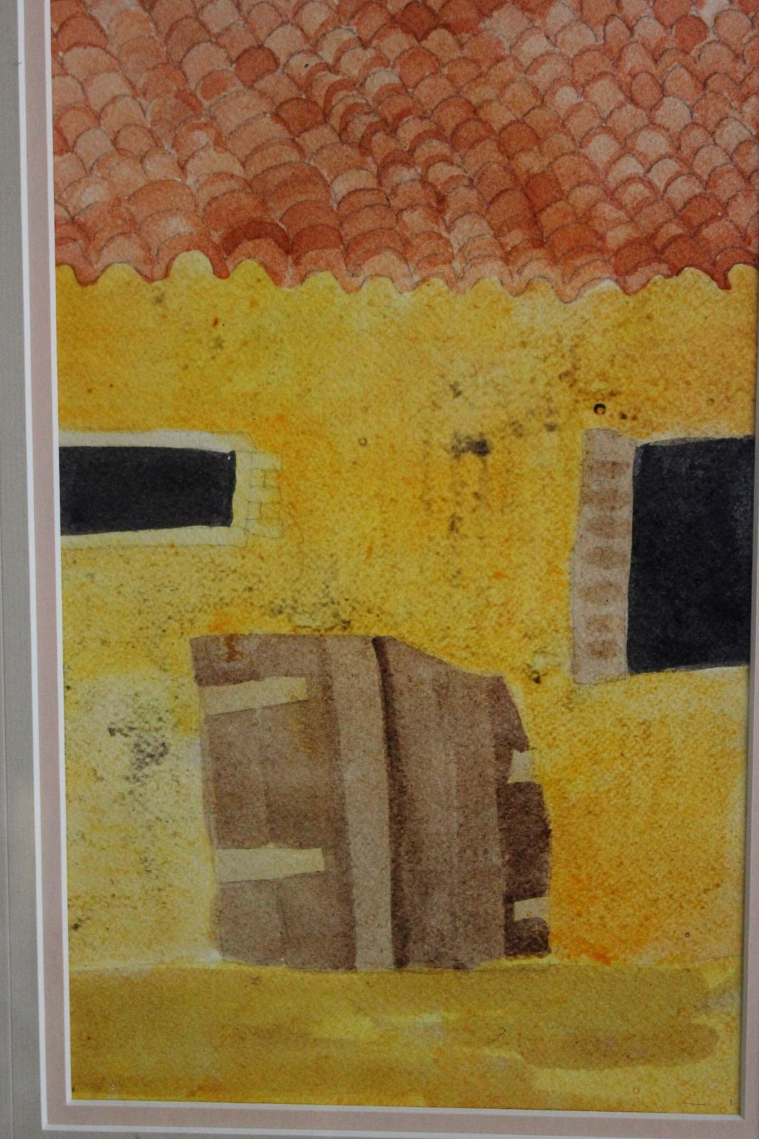 Vintage Spanish Watercolour Of A Finca photo furniture