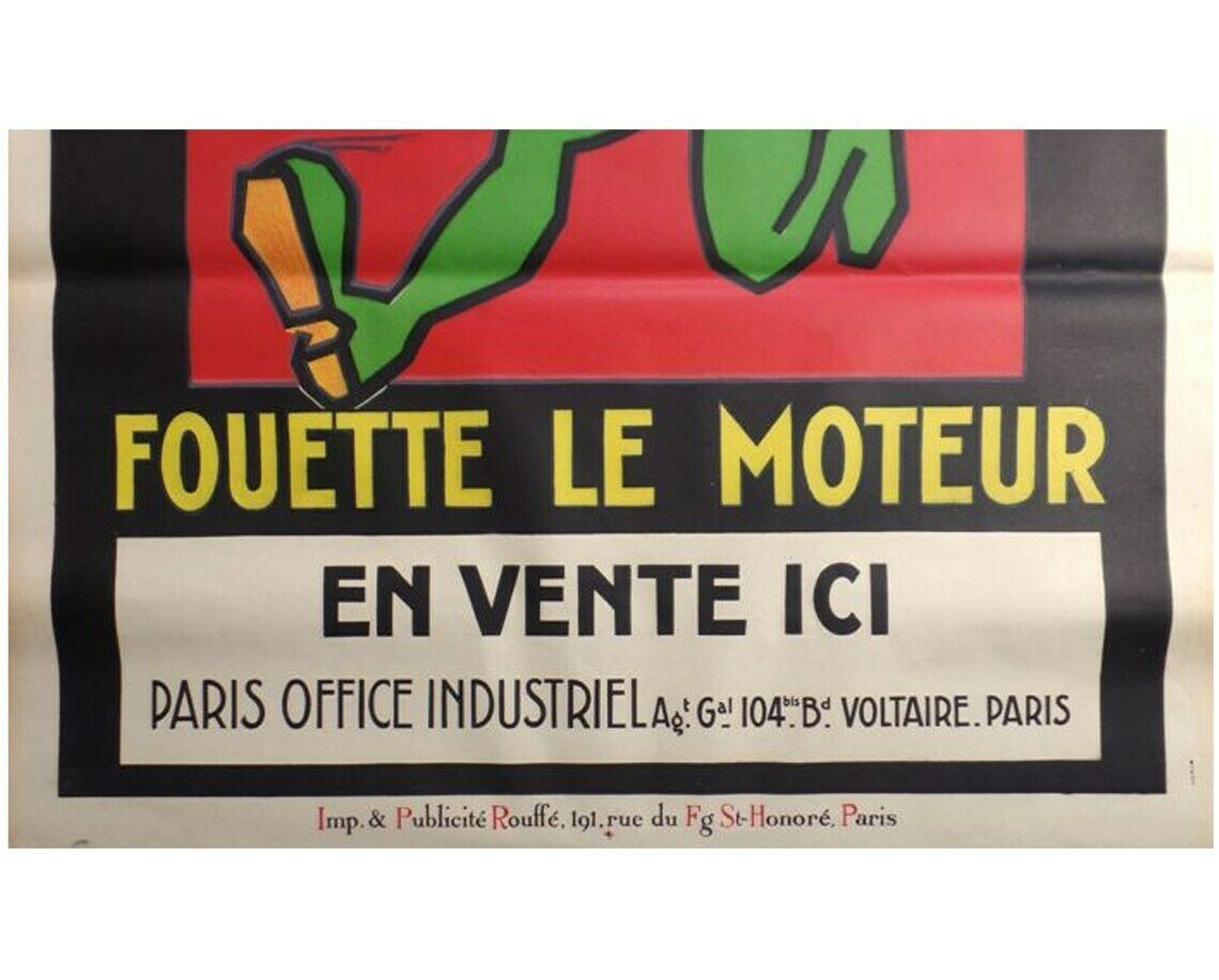 Original 1920s Vintage Bougie Colin Poster French  Gift For Him  Car Poster  Man Cave  Art Deco Classic  Antique Poster  French Poster Car photo for sale