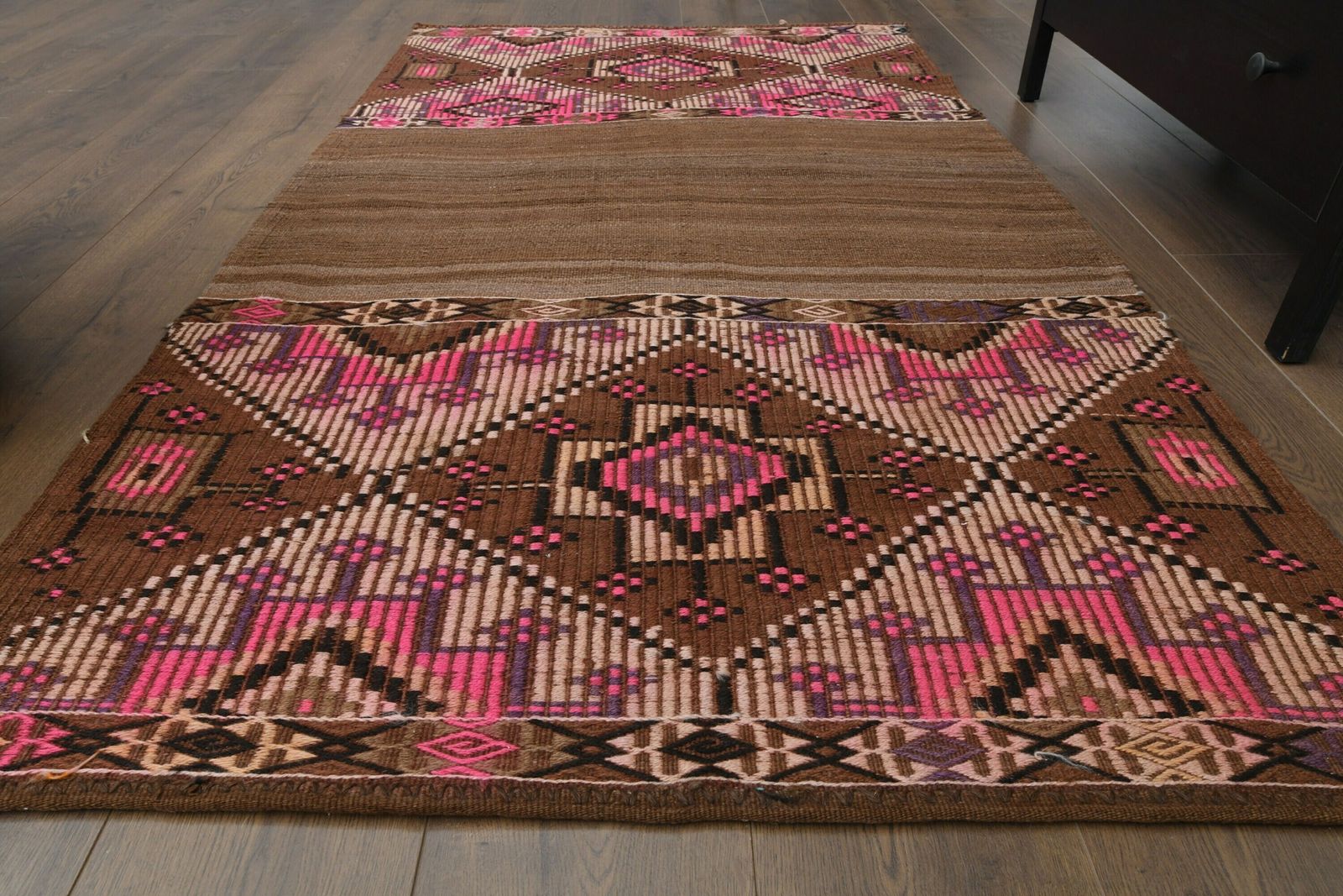4x6 Vintage Turkish Carpet, Oushak Handmade Wool Rug, Brown Pink Rug, Area Rugs, Rustic Farmhouse Decor, One Of A Kind Made In Anatolia