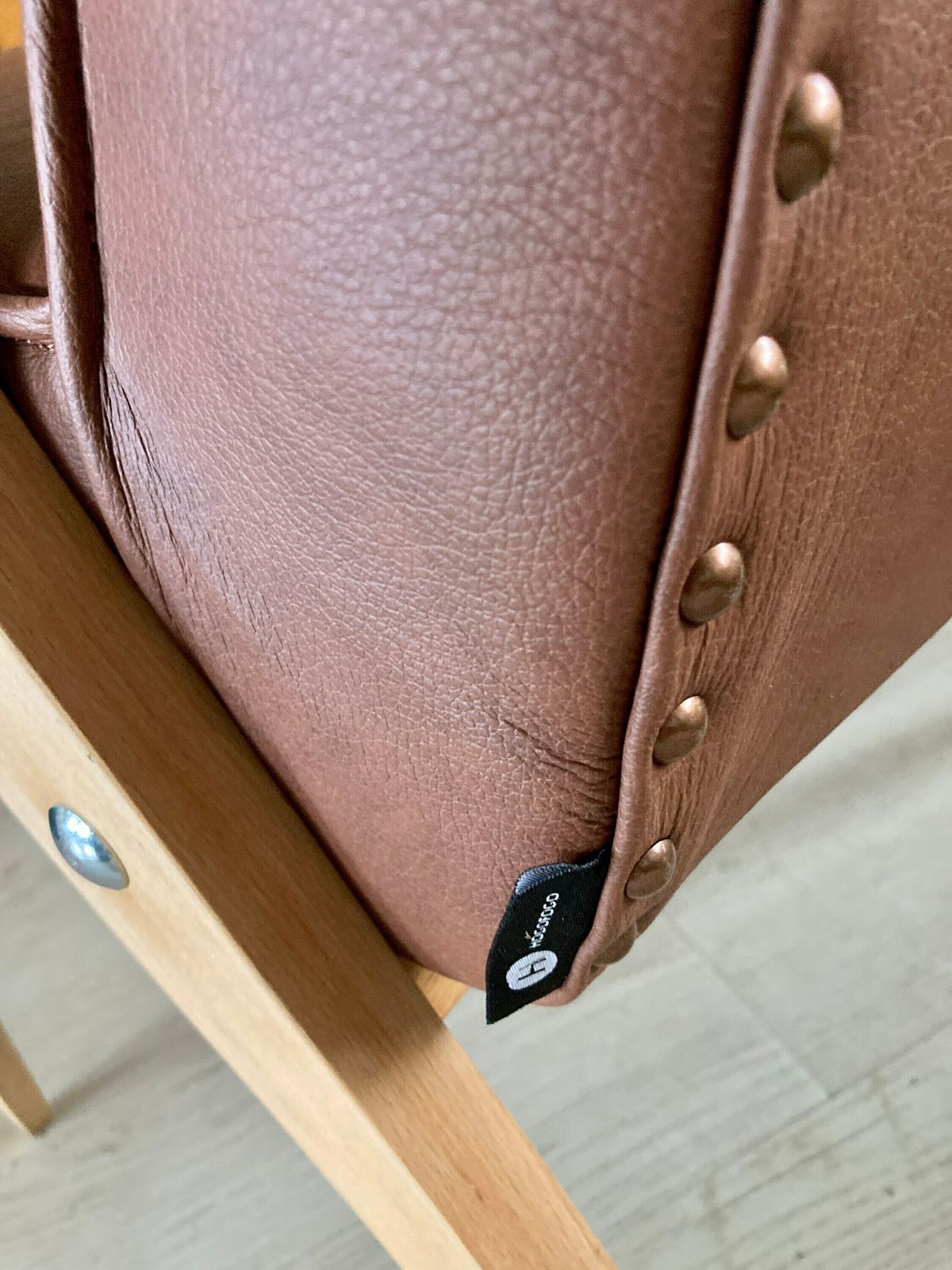 Original Vintage 366 Chair From 60s Covered In Genuine Italian Leather. Designed By J. Chierowski photo vinterior