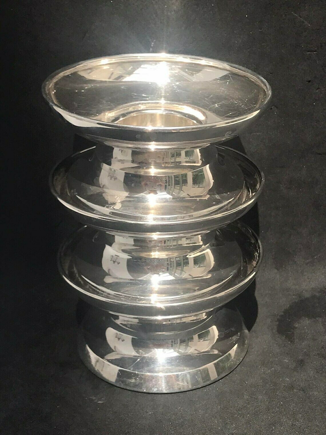 Candle Holders Set 3 Art Deco Floreat German Art Deco Silver Plated Gift For Her Decor Wedding Wilhelm Binder Bauhaus photo for sale