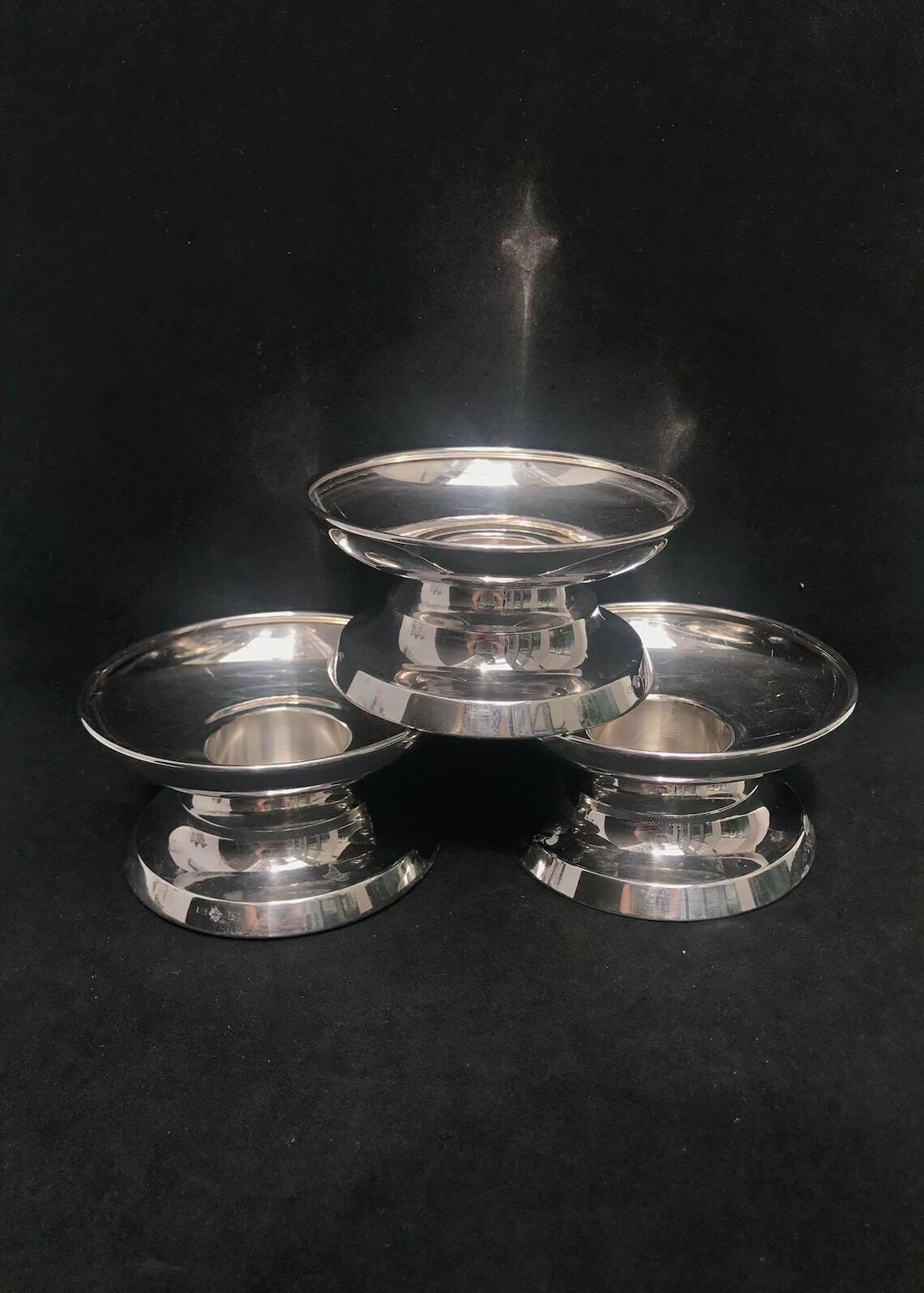 Set Van 3 Art Deco Kandelaars – Floreat, Duits Verzilverd, Wilhelm Binder Bauhaus photo 202.0