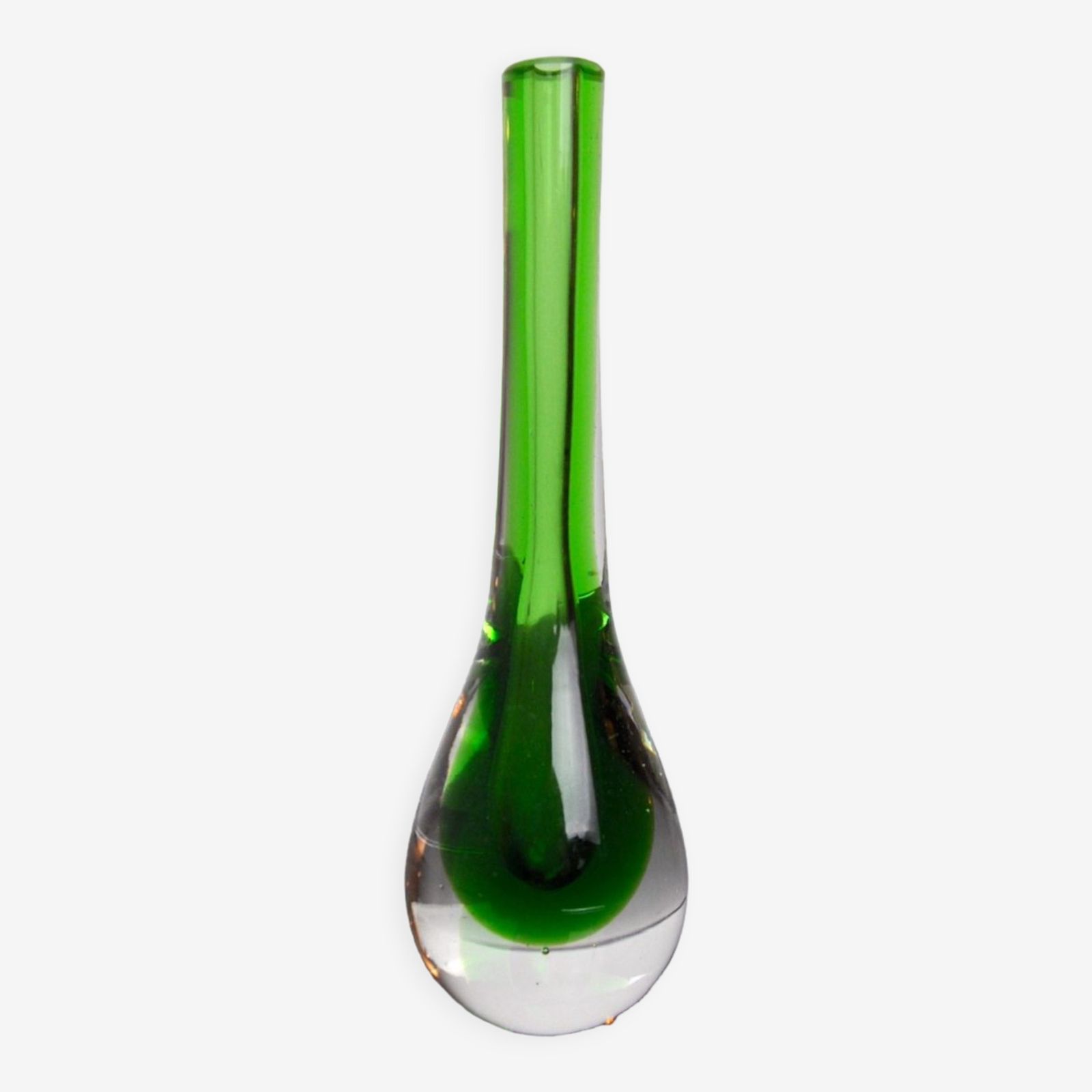 Green Soliflor Sommerso Vase By Seguso, Murano, Italy, 1970