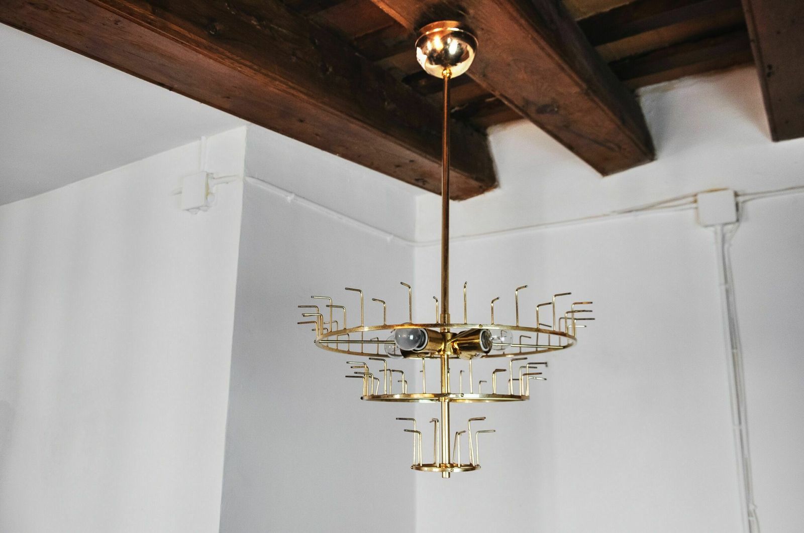 photo vinterior Venini Two Tone Chandelier, 3 Levels, Murano Glass, Italy, 1970