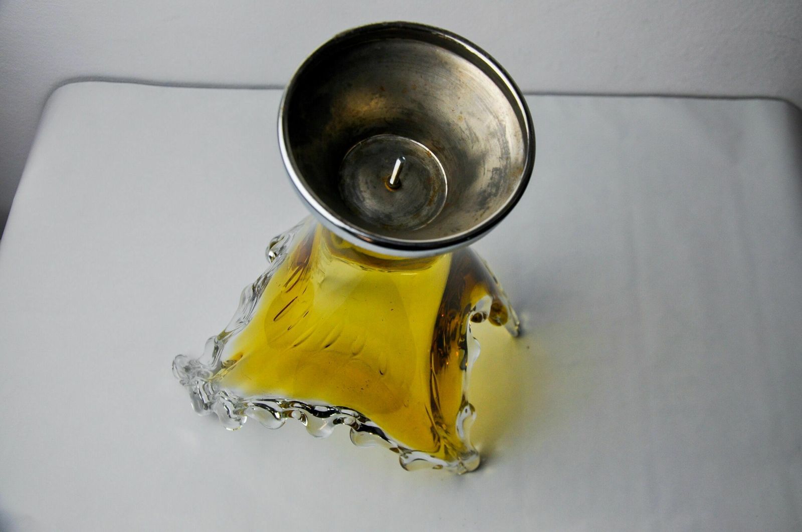 Sommerso Vase By Seguso In Yellow Murano Glass, Italy, 1970 photo vintage