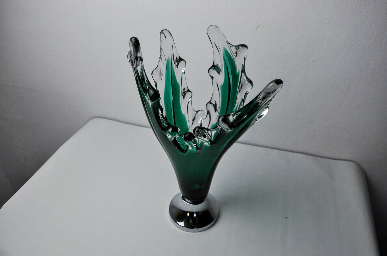 Sommerso Vase By Seguso In Green Murano Glass, Italy, 1970 photo Home Decor