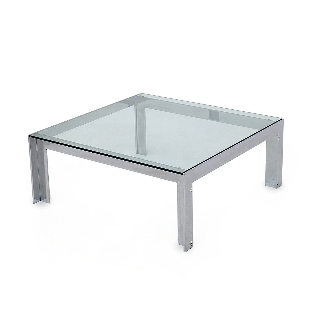 photo furniture Steel And Glass Coffee Table By Alberto Rosselli For Saporiti, 1970s
