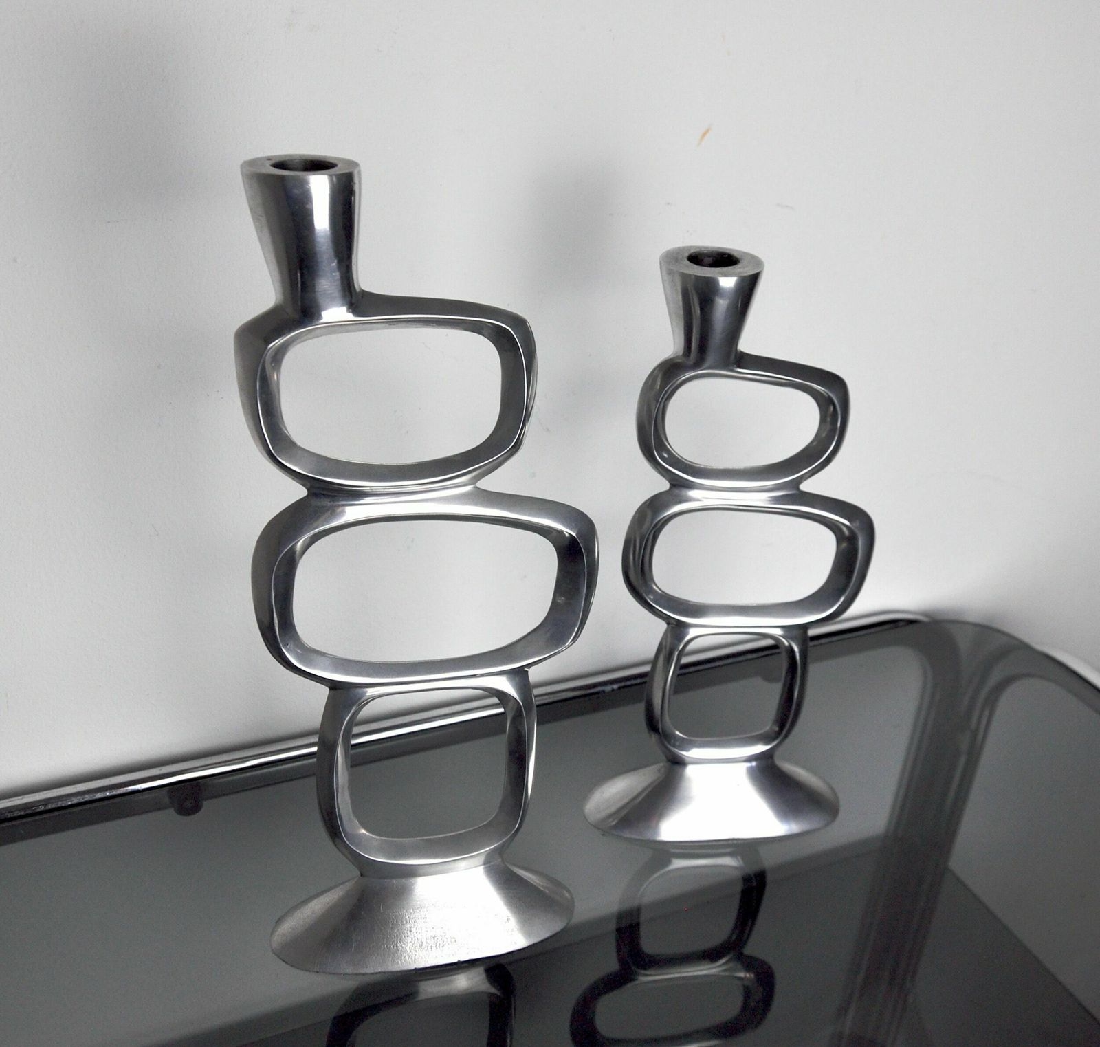 Pair Of Circle Candlesticks By Matthew Hilton, England, 1980 photo buy