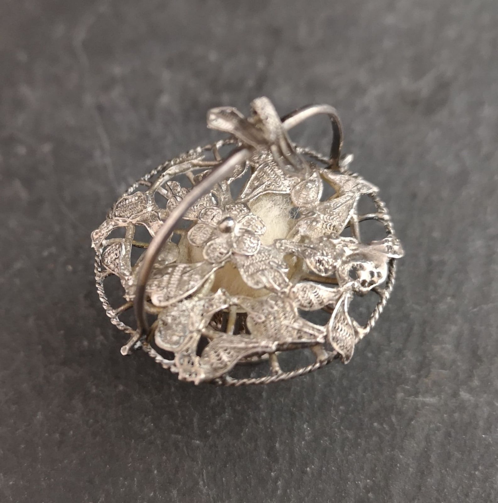 Vintage Sterling Silver Dolls Flower Basket, Miniature photo buy