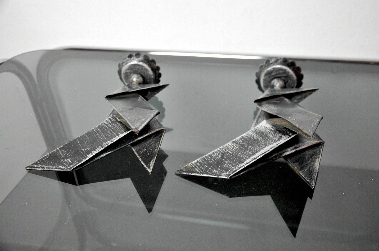 Pair Of "Bird" Candlesticks, Folk Art, Denmark, 1970 photo vintage