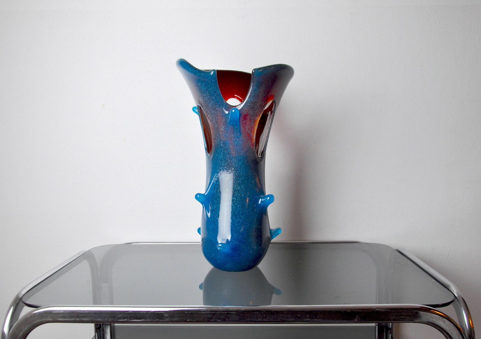 Sommerso Vase By Seguso In Two Tone Murano Glass, Italy, 1970 photo Home Decor