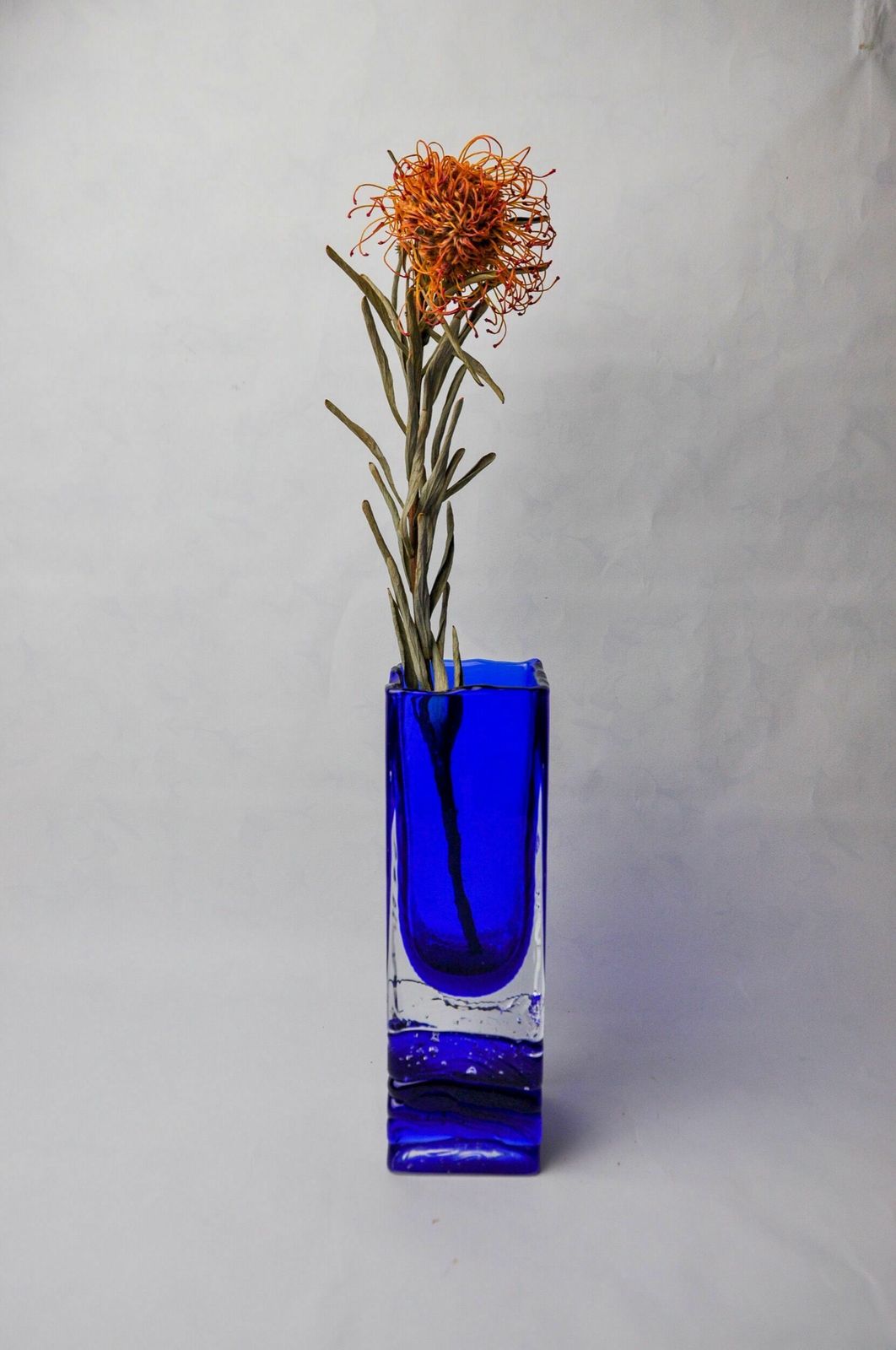 Vase Sommerso By Petr Hora, Blue Glass, Czech Republic, 1970 photo for sale