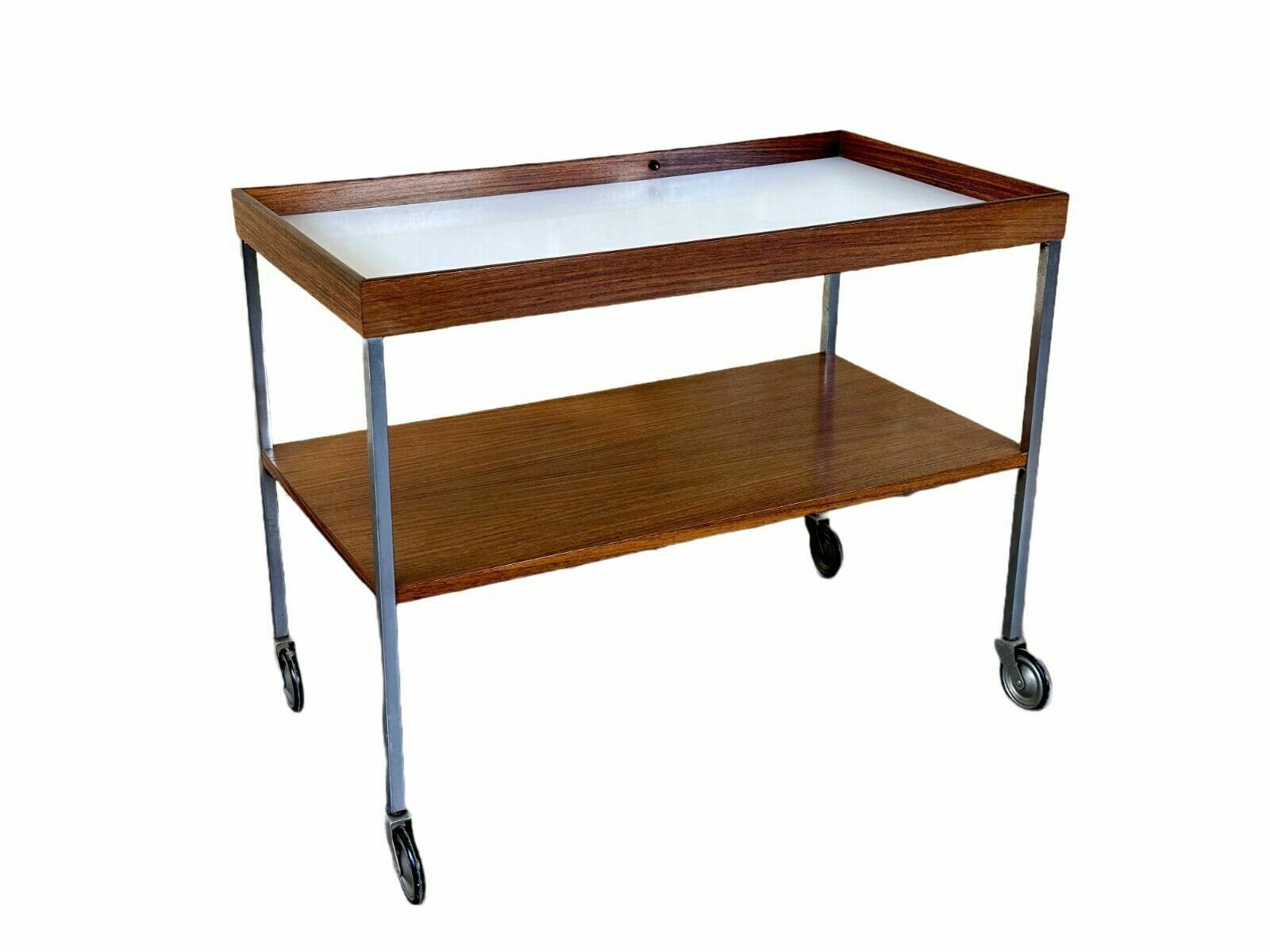 1960s 1970s Serving Trolley Walnut Teak Walter Wirz For Wilhelm Renz Design