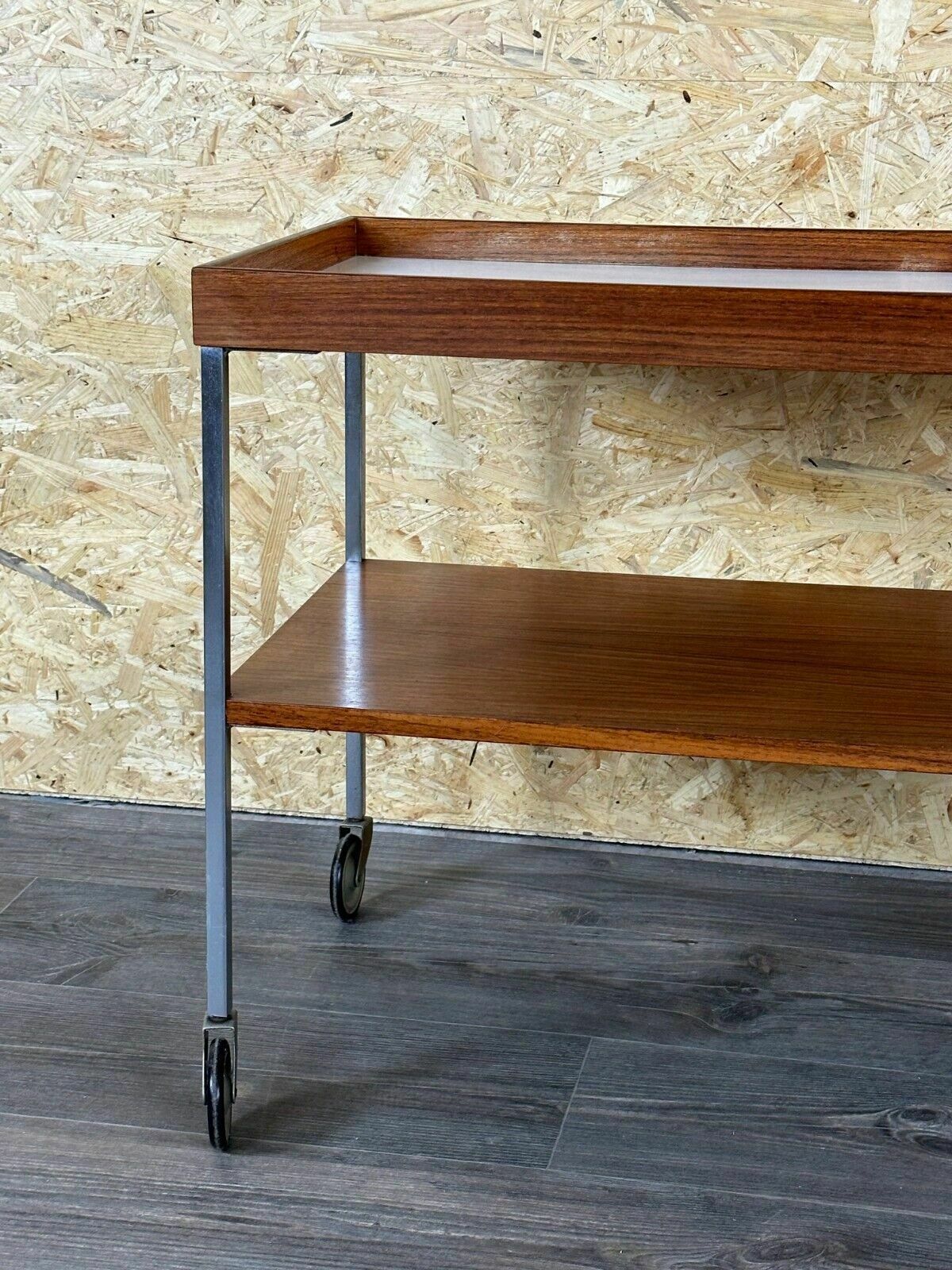 1960s 1970s Serving Trolley Walnut Teak Walter Wirz For Wilhelm Renz Design photo vintage