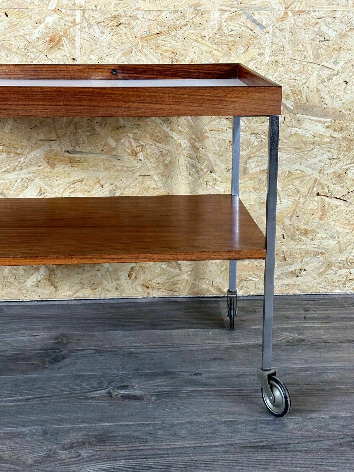 photo furniture 1960s 1970s Serving Trolley Walnut Teak Walter Wirz For Wilhelm Renz Design