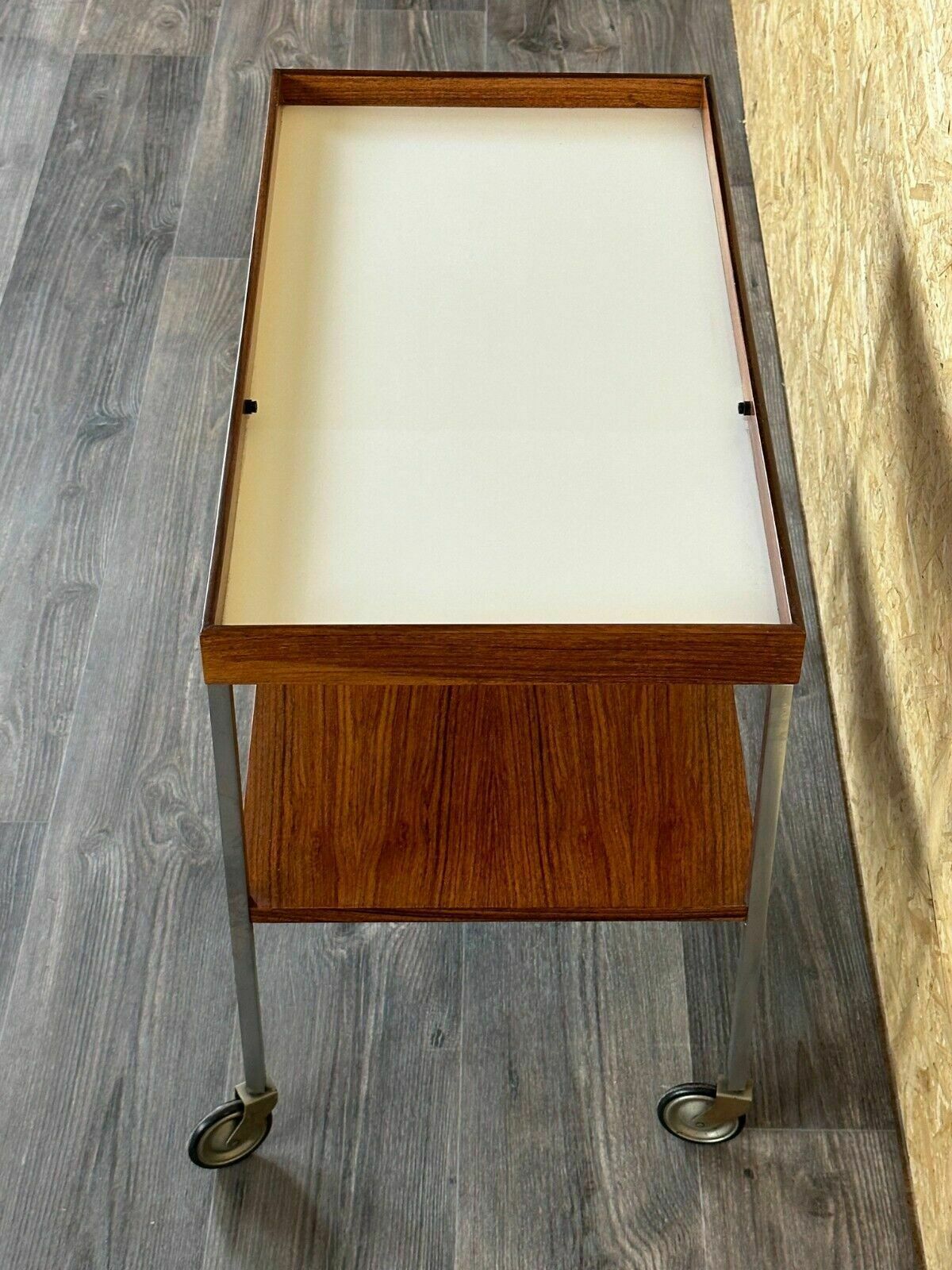 Furniture 1960s 1970s Serving Trolley Walnut Teak Walter Wirz For Wilhelm Renz Design photo