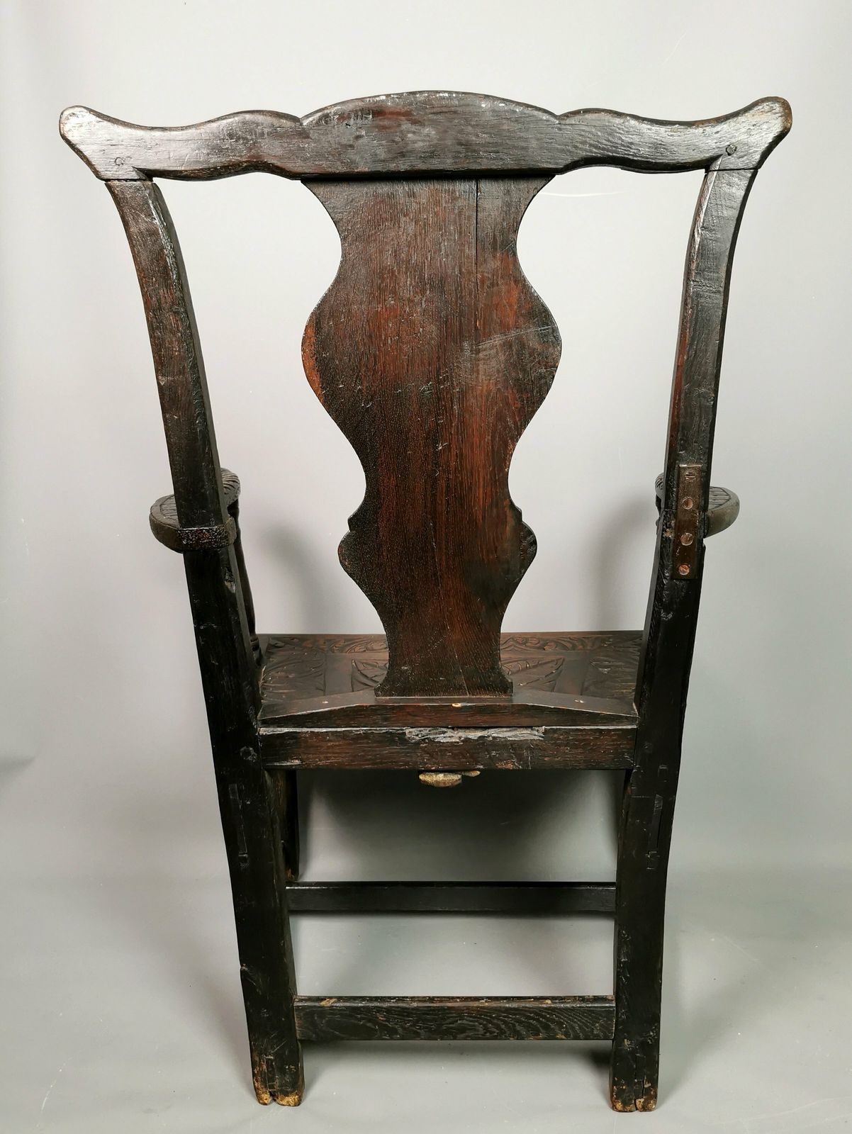 photo for sale Antique Georgian Elbow Chair, Carved Oak, Gothic Style