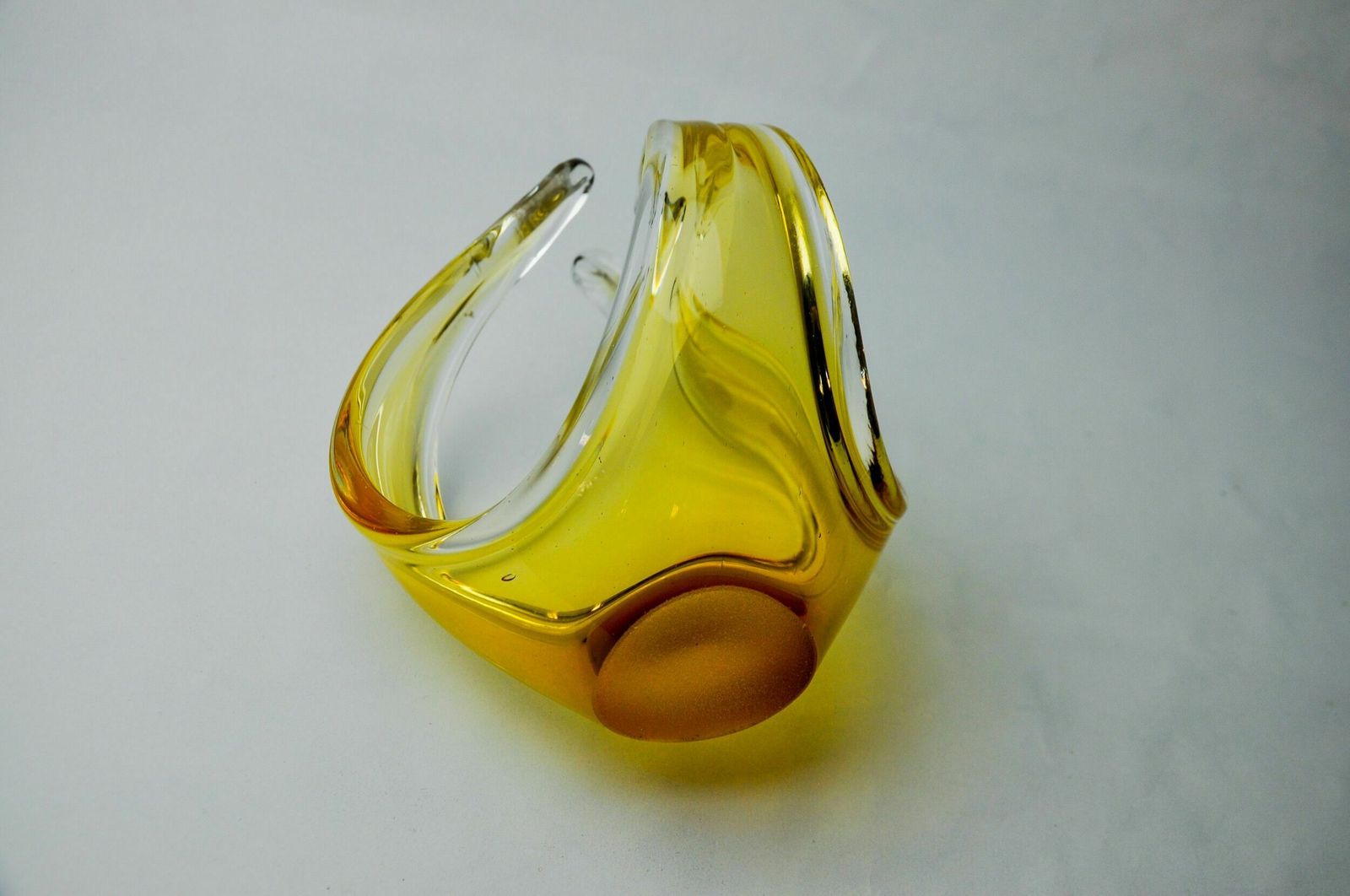 Centerpiece By Seguso In Yellow Murano Glass, Italy, 1970 photo buy