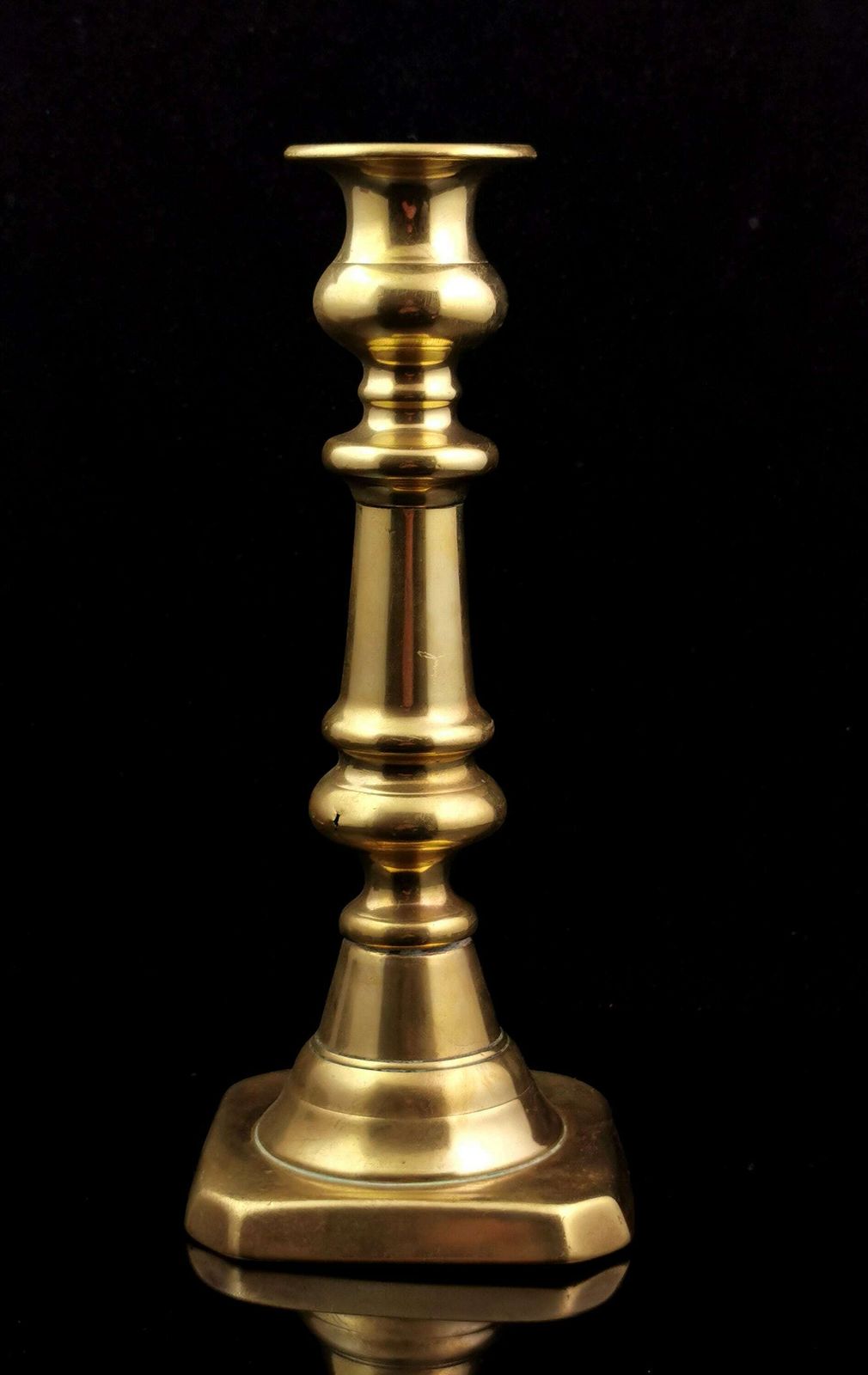Antique Victorian Brass Ejector Candlestick, Single photo furniture