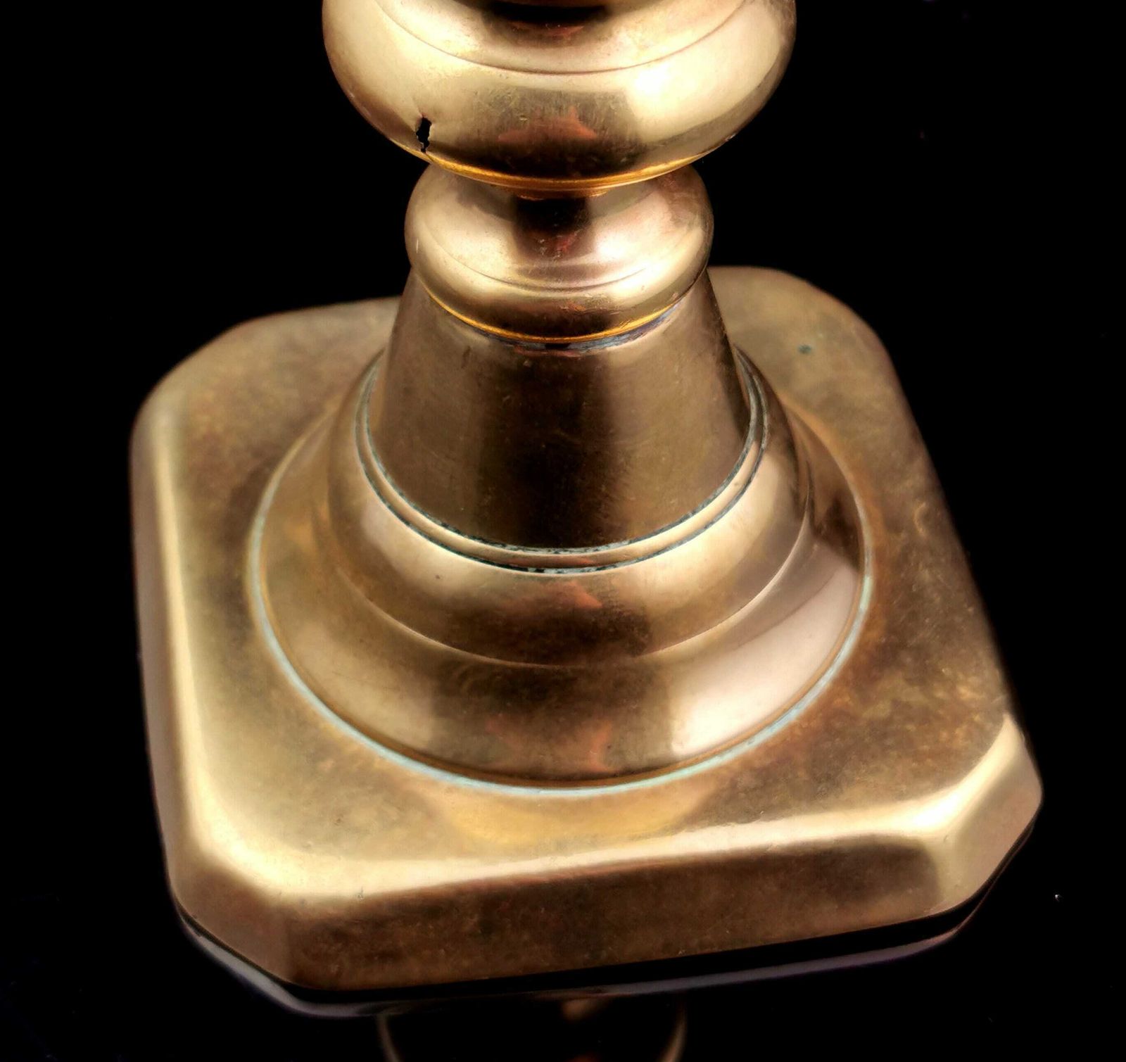 Antique Victorian Brass Ejector Candlestick, Single photo 93.0