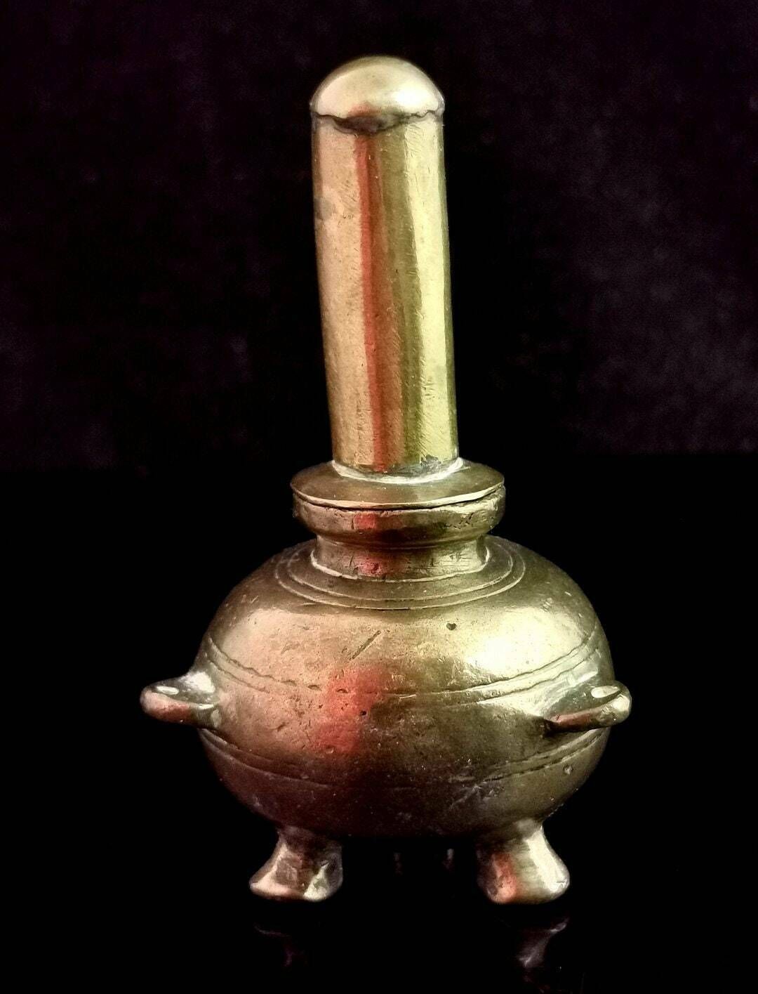 Antique Bronze Pot Belly Stove Ink Pot, Inkwell photo furniture