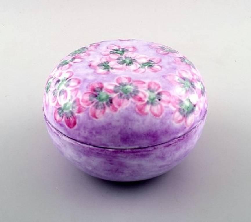 Rosenthal Lidded Jar / Jewelry Box, Hand Painted With Pink Flowers photo furniture