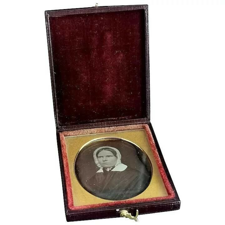 photo furniture Antique Victorian Daguerreotype Photograph, Lady In A Bonnet