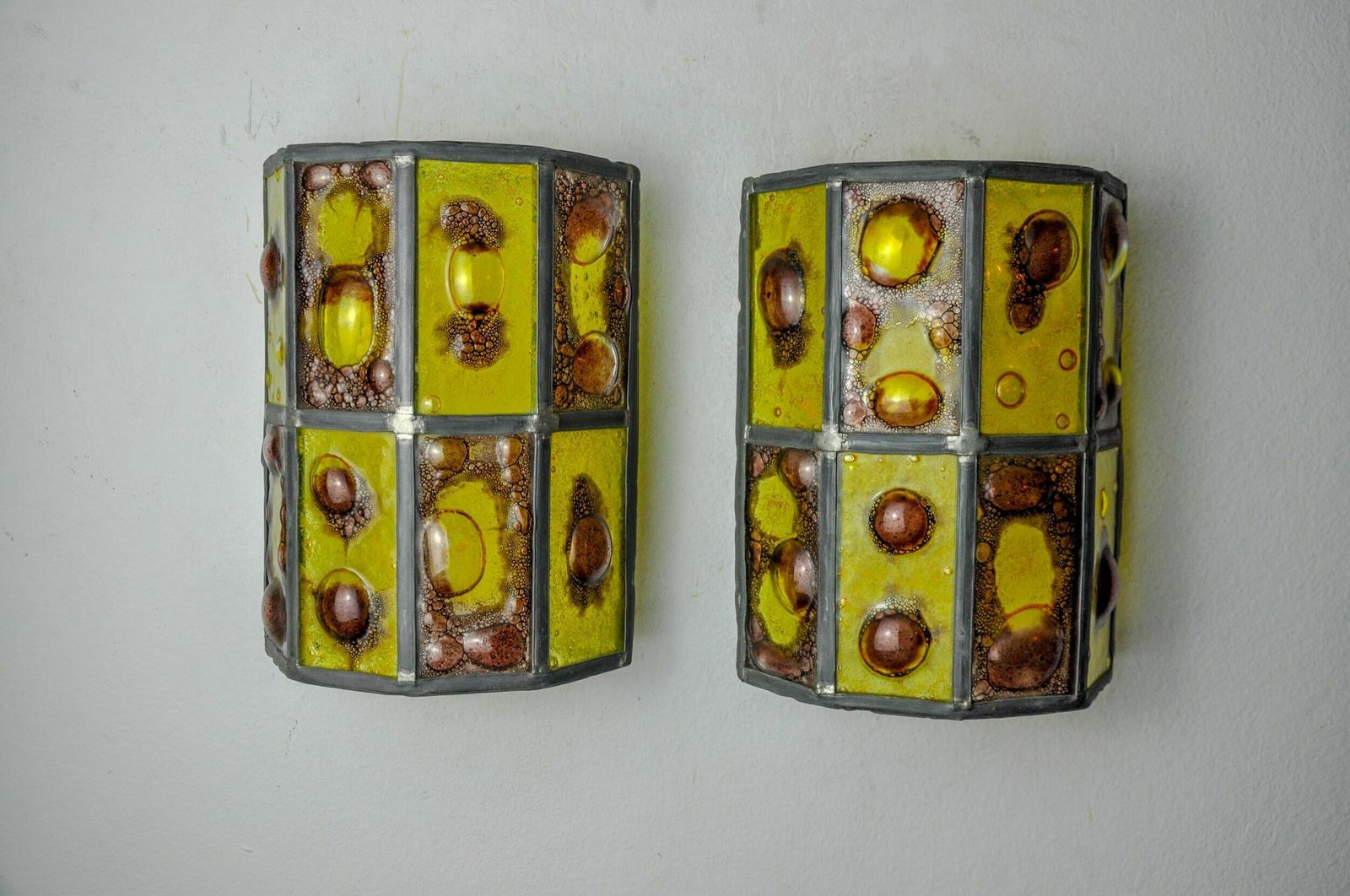 Pair Of Brutalist Sconces By Felipe Derflingher For Feders, Blown Glass, 1960, Mexico photo furniture