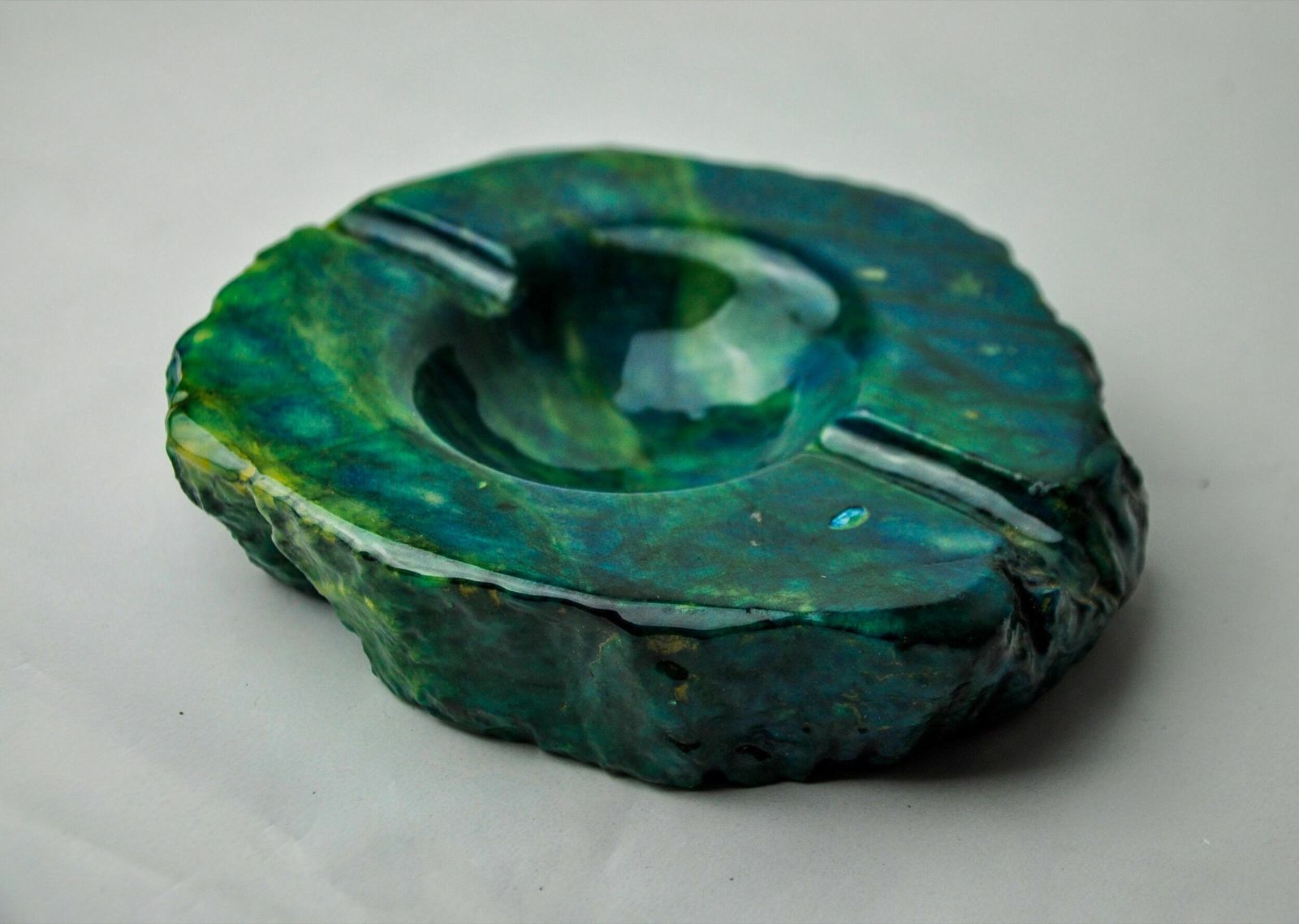 Turquoise Alabaster Ashtray By Romano Bianchi, Italy, 1970 photo 426.0