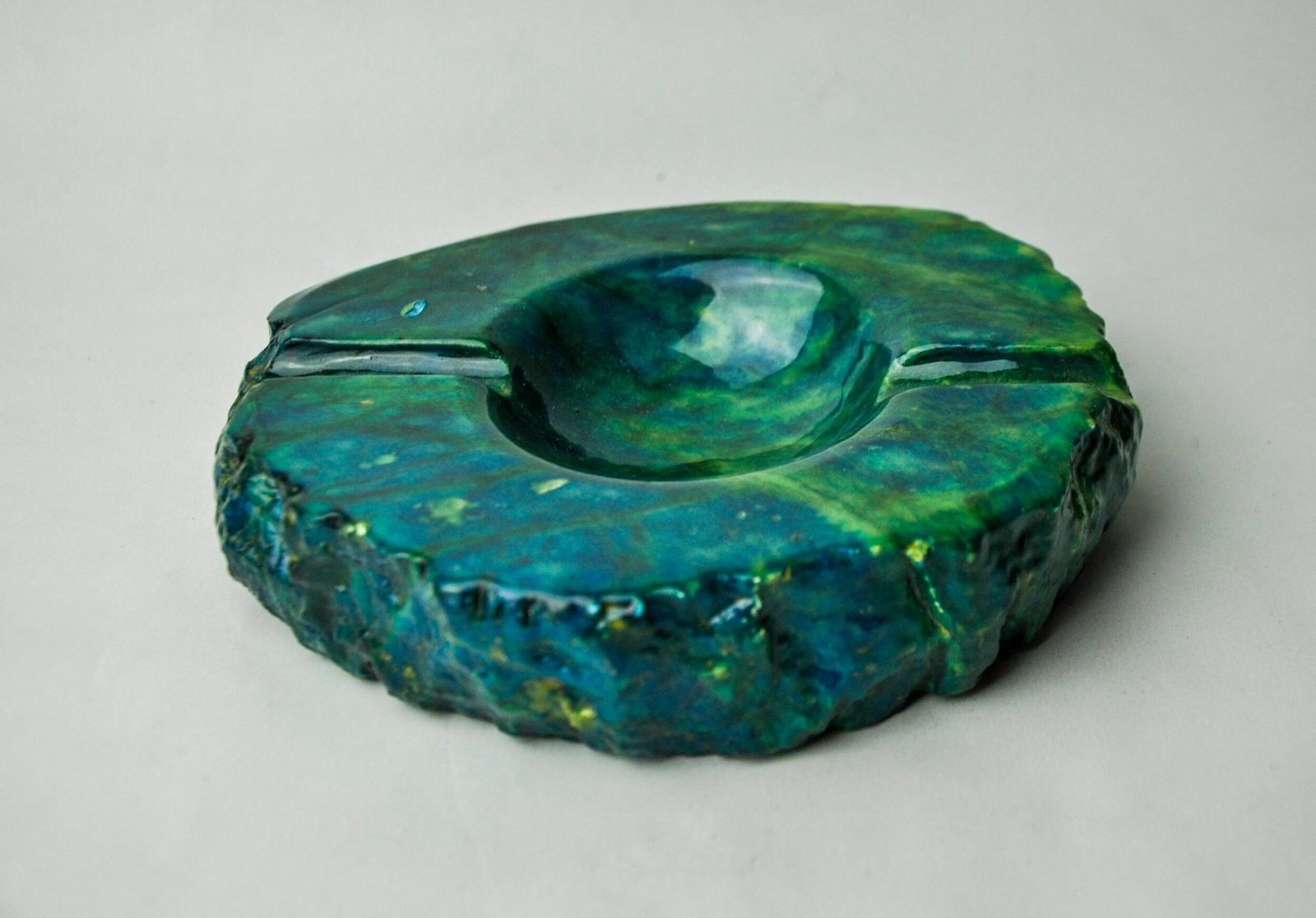 Turquoise Alabaster Ashtray By Romano Bianchi, Italy, 1970 photo vinterior