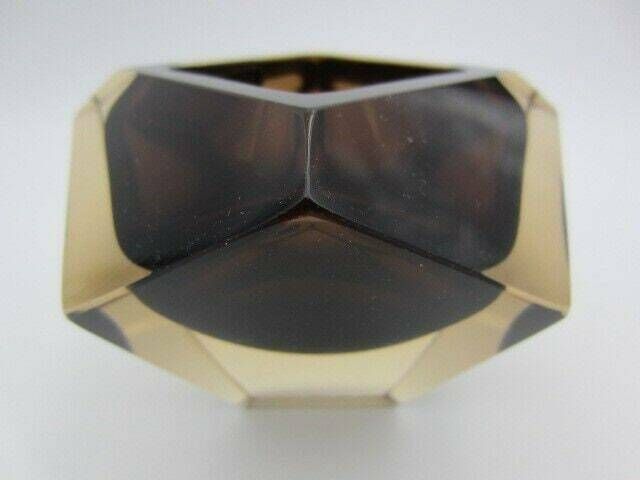 Stunning V C Nason Brown In Gold Glass Sommerso Faceted Diamond Bowl With Label photo 148.0