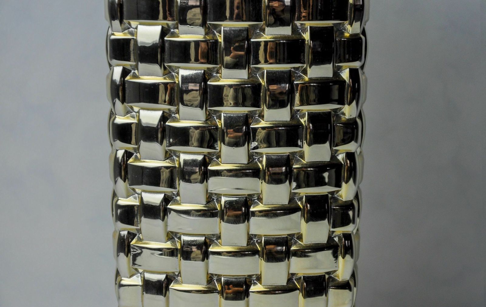 Golden Bamboo Effect Glass Vase By Nachtmann, Germany, 1980 photo vintage